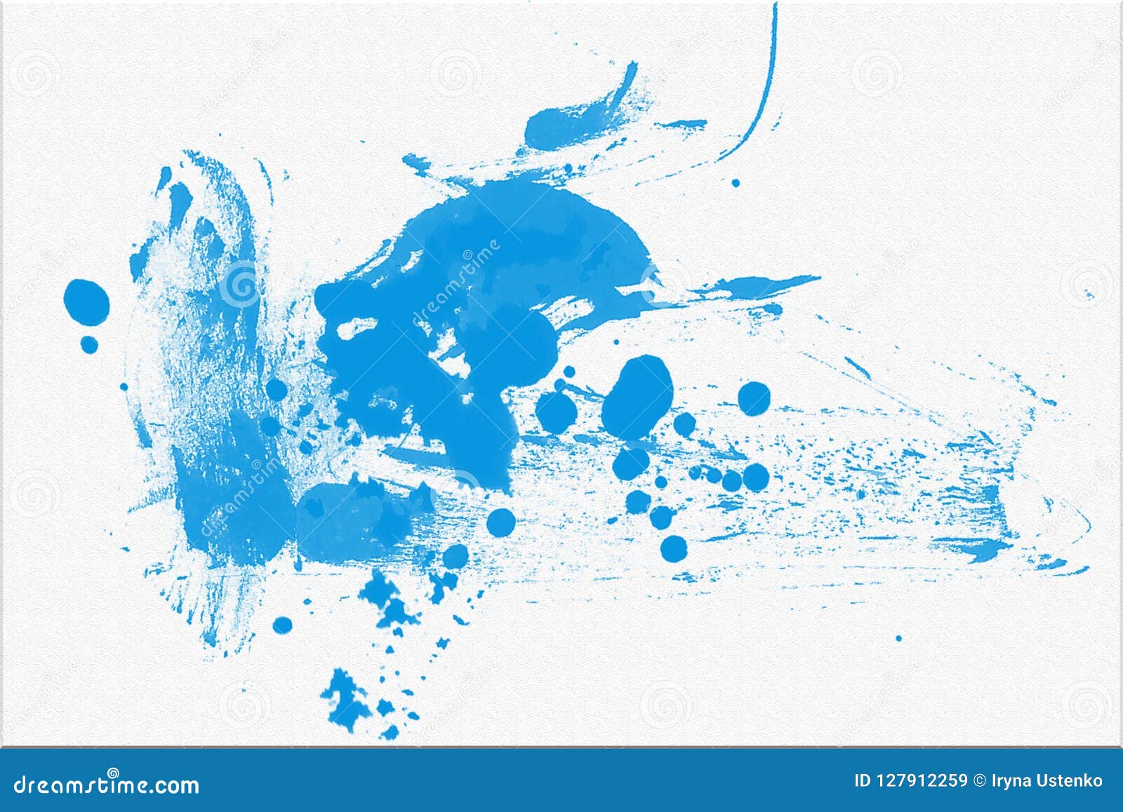 Abstract Blue Hand Draw Watercolor Stain Background Stock Illustration ...