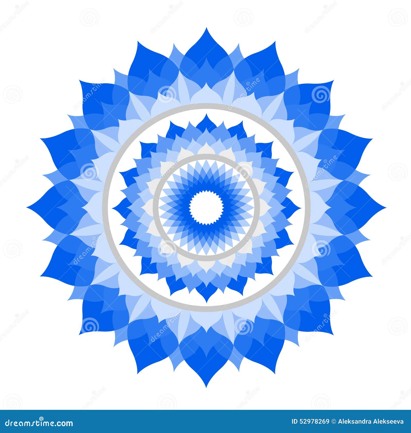 abstract blue mandala of vishuddha chakra 