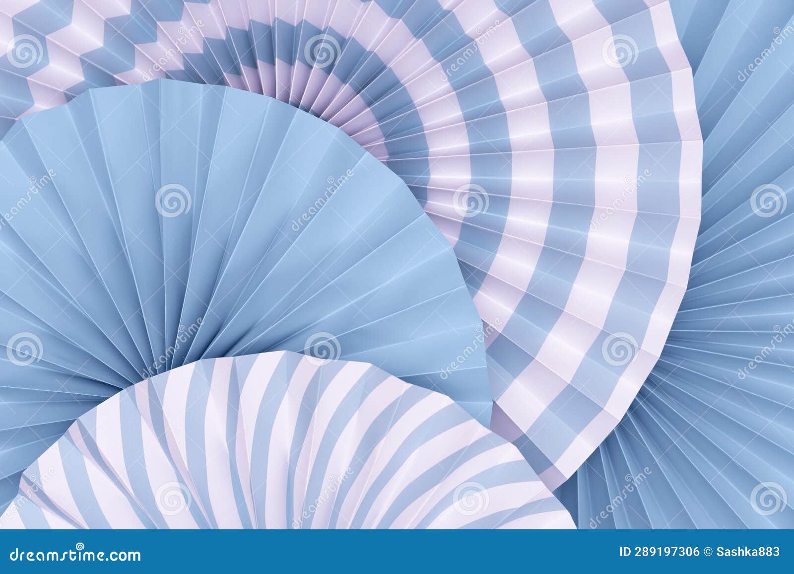 Abstract Blue Paper Fans Background Stock Photo Image of patterned