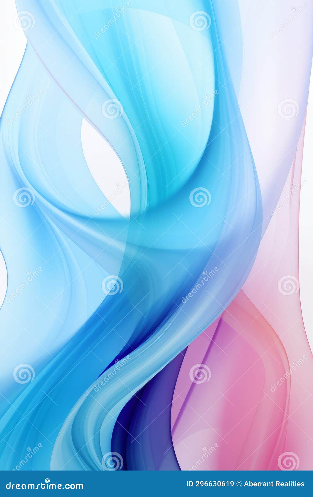 An Abstract Blue and Pink Background with Waves Stock Illustration