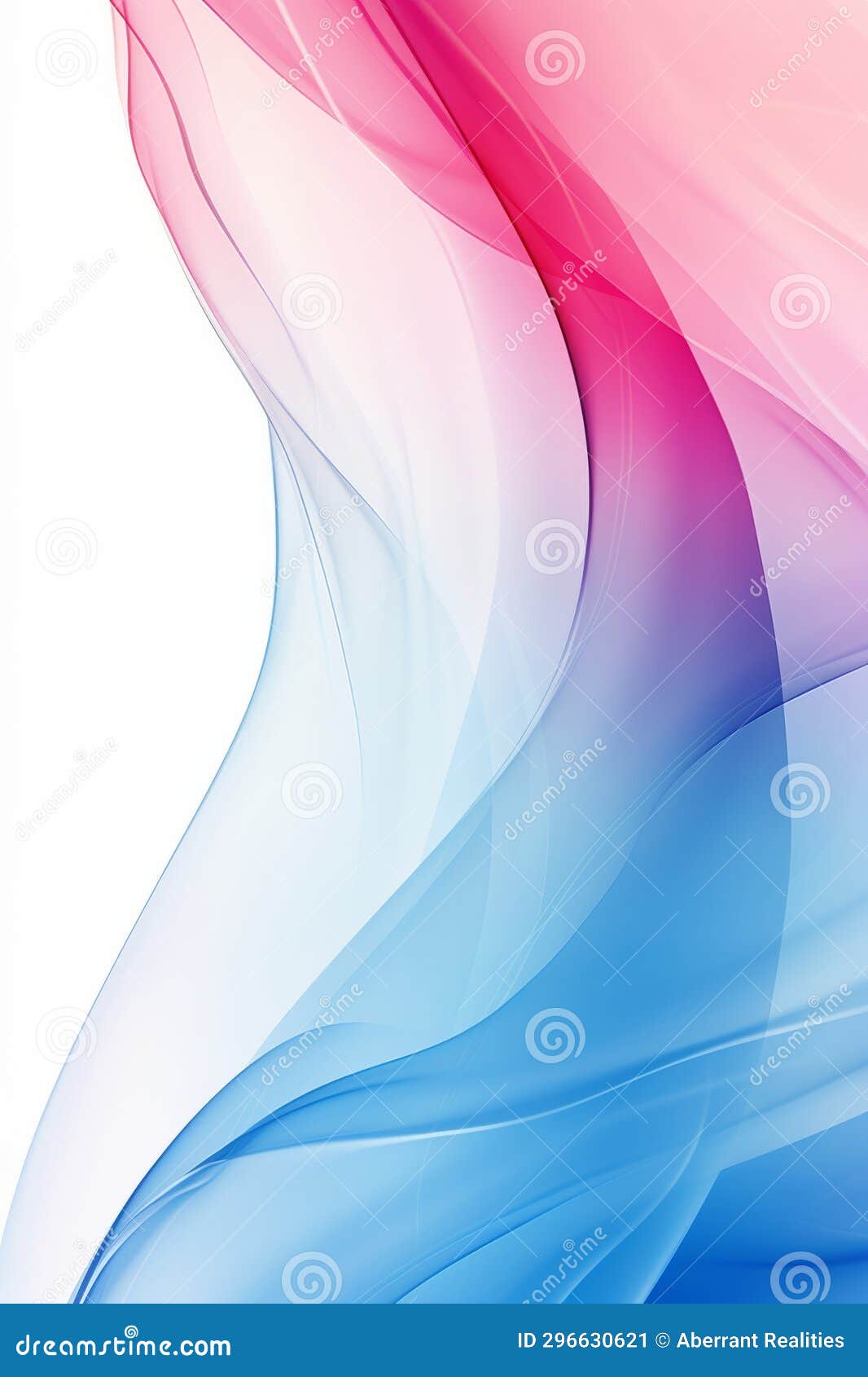 An Abstract Blue and Pink Background with Waves Stock Illustration
