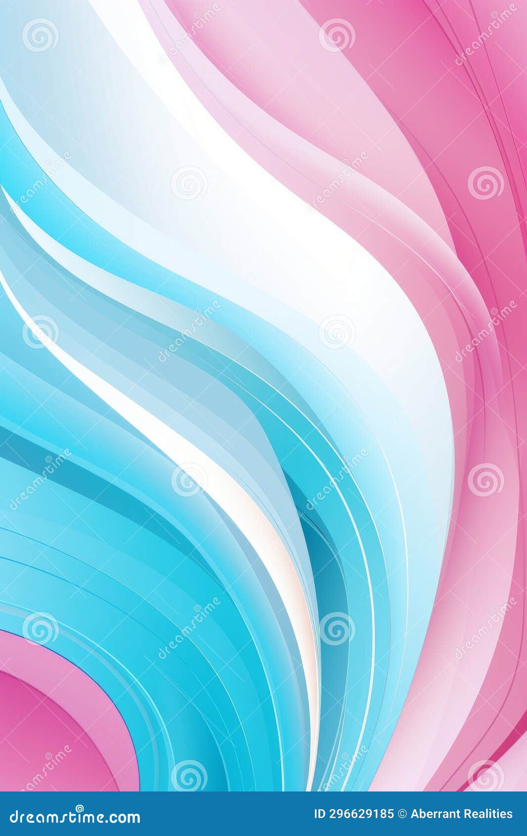 Abstract Blue and Pink Background with Wavy Lines Stock Illustration