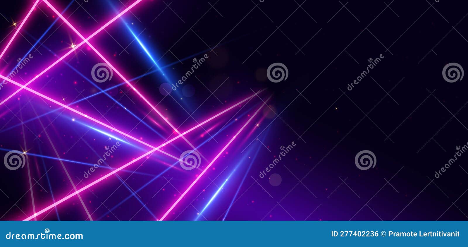 Abstract Blue and Pink Neon Diagonal Glowing on Dark Blue Background