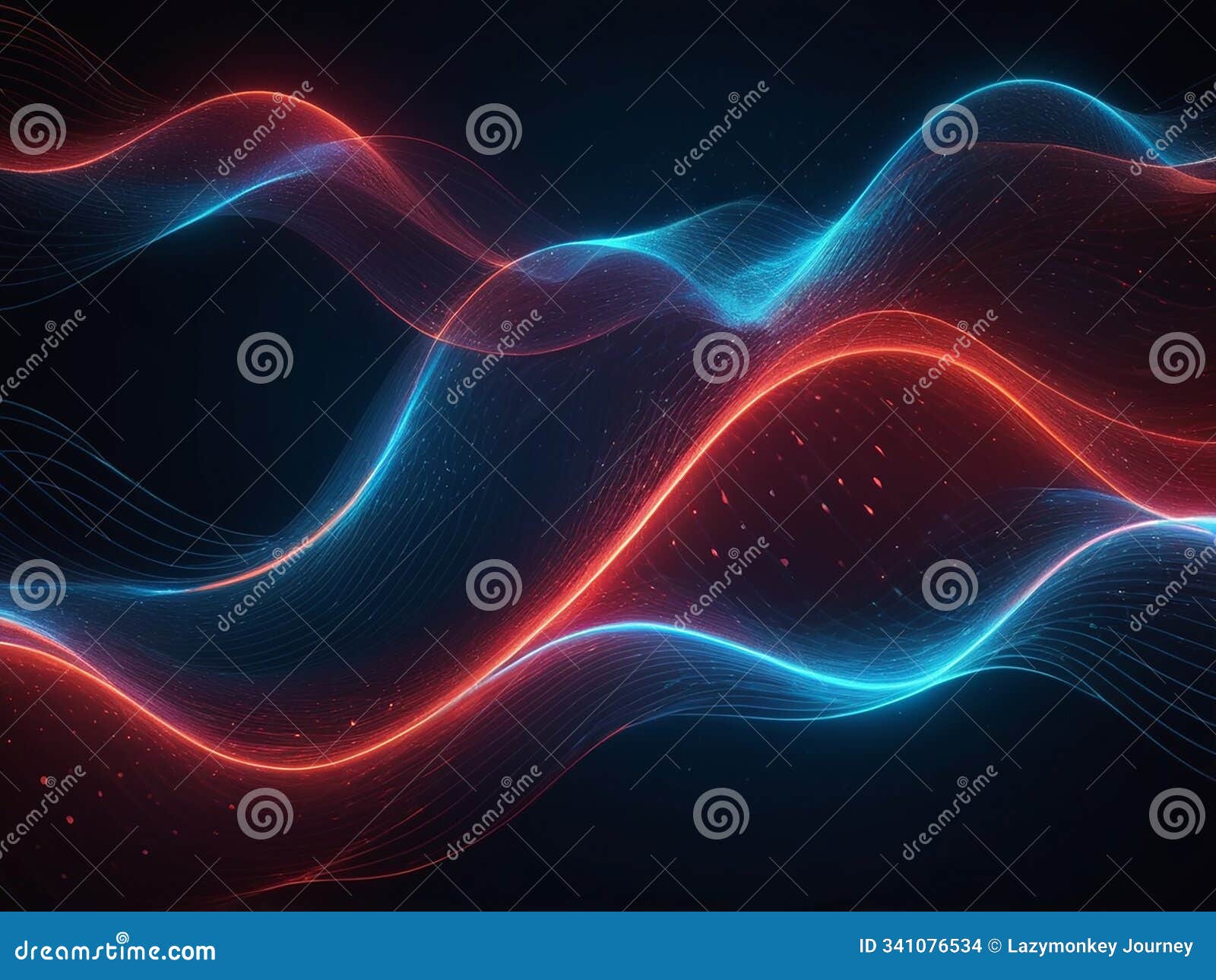 abstract blue and red bright wavy background. glowing dots and lines. neon light. wave  for . smooth particle waves.
