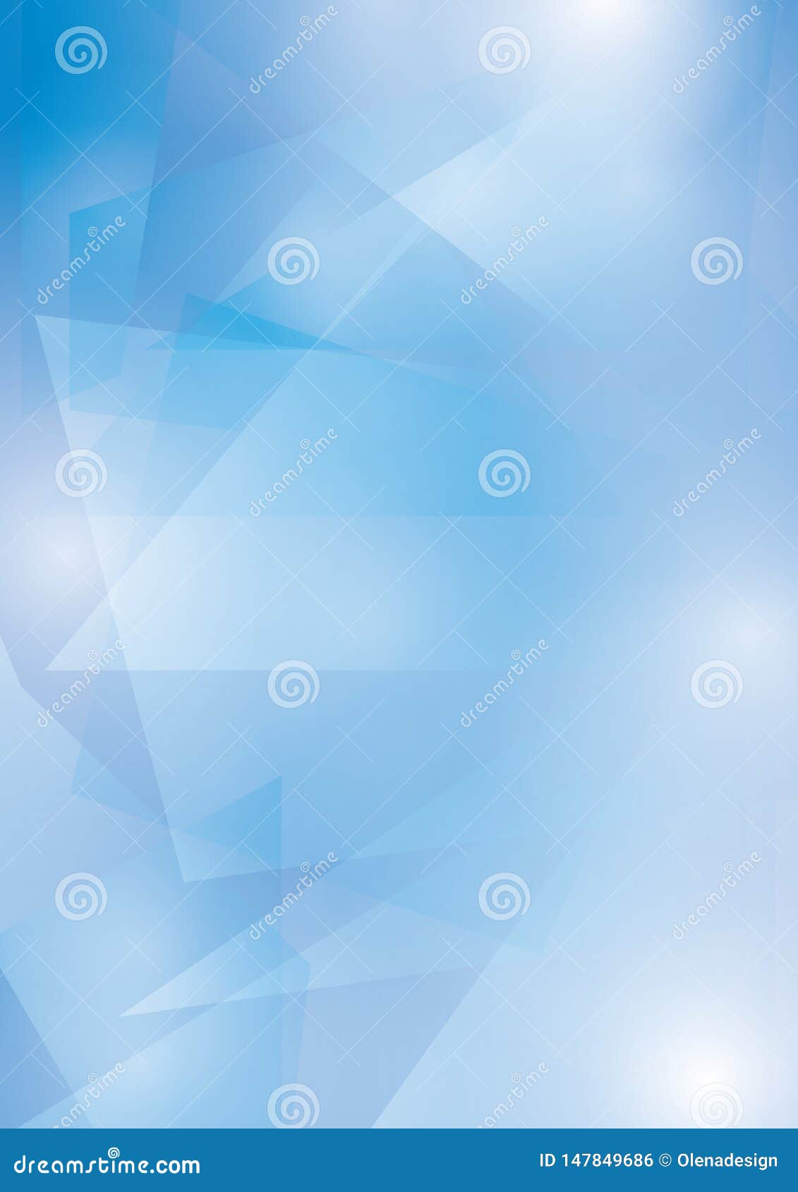 Abstract Blue Vector Background with Transparent Geometric Shapes A4