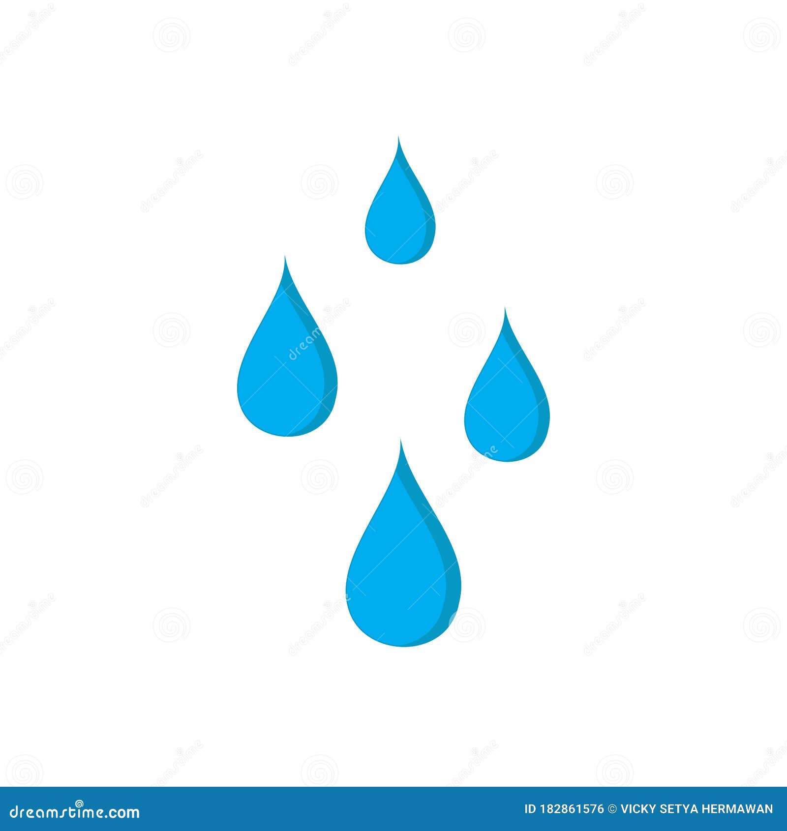 Abstract Of Blue Water Drop Icons On White Background. Water Drops ...
