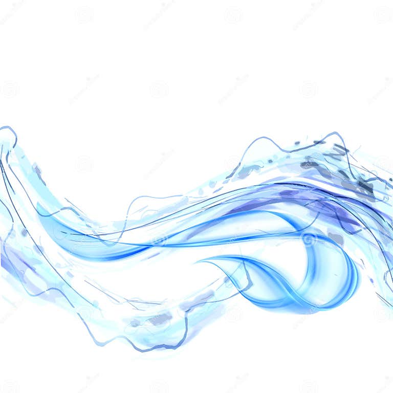 Abstract Blue Water Splash Isolated on White Background. Stock Vector ...