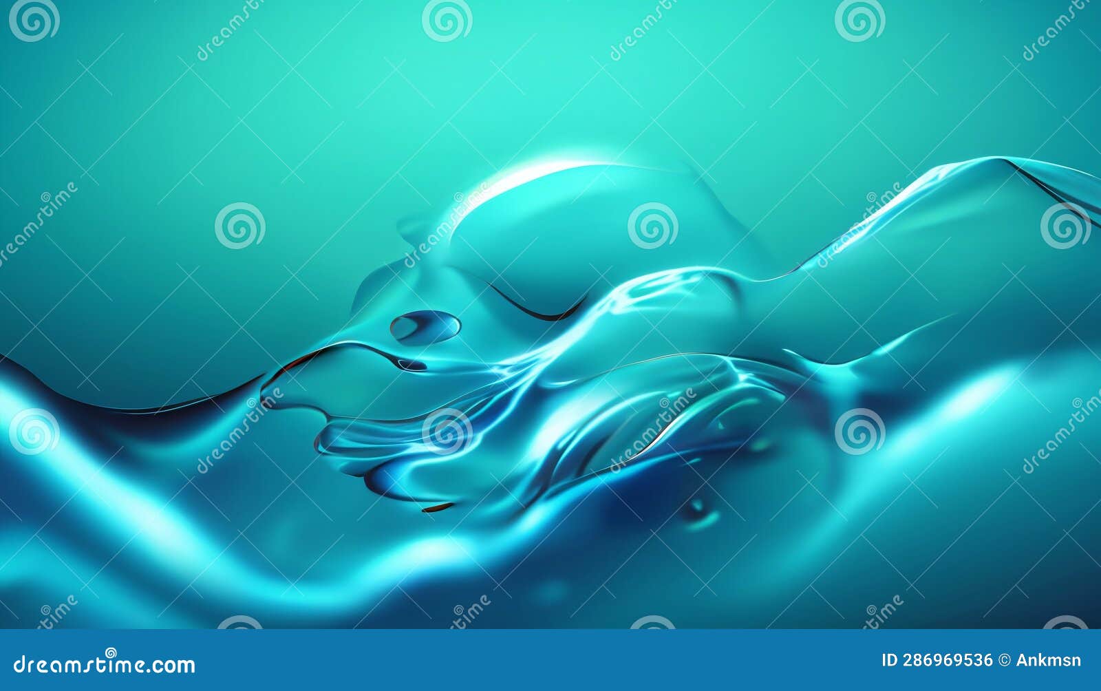 Abstract Blue Water Waves Background With Liquid Fluid Texture Stock