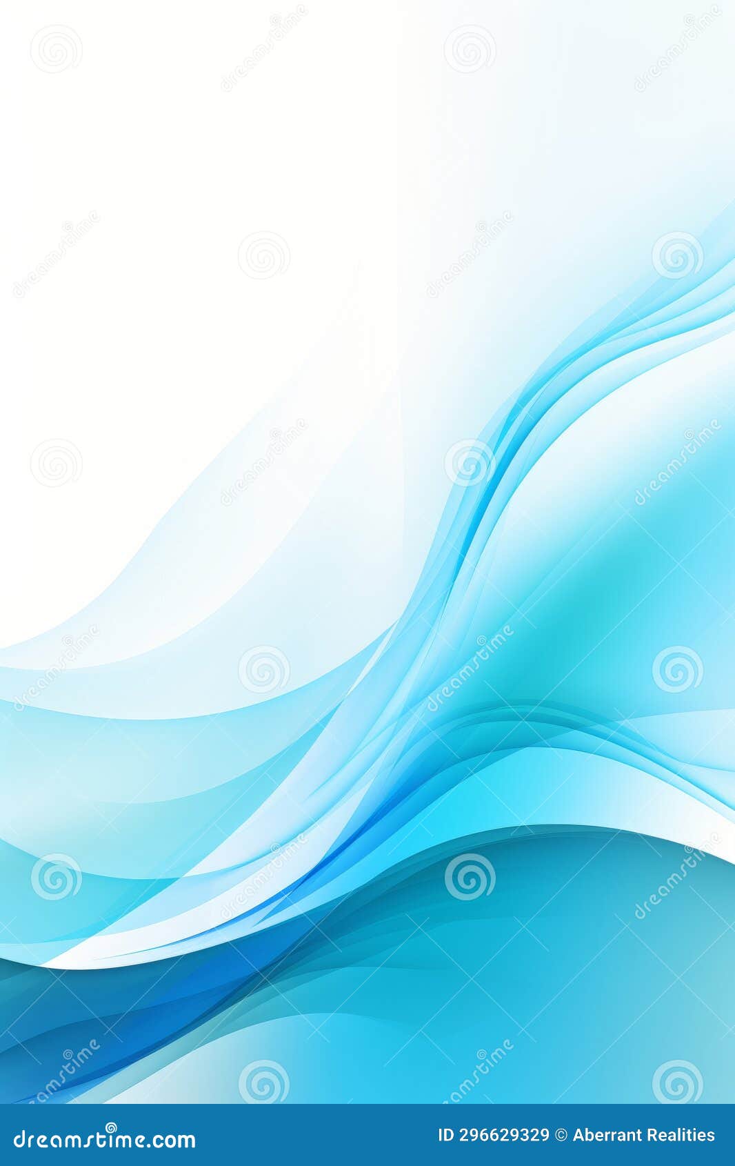 Abstract Blue Wave Background with White Space for Text Stock