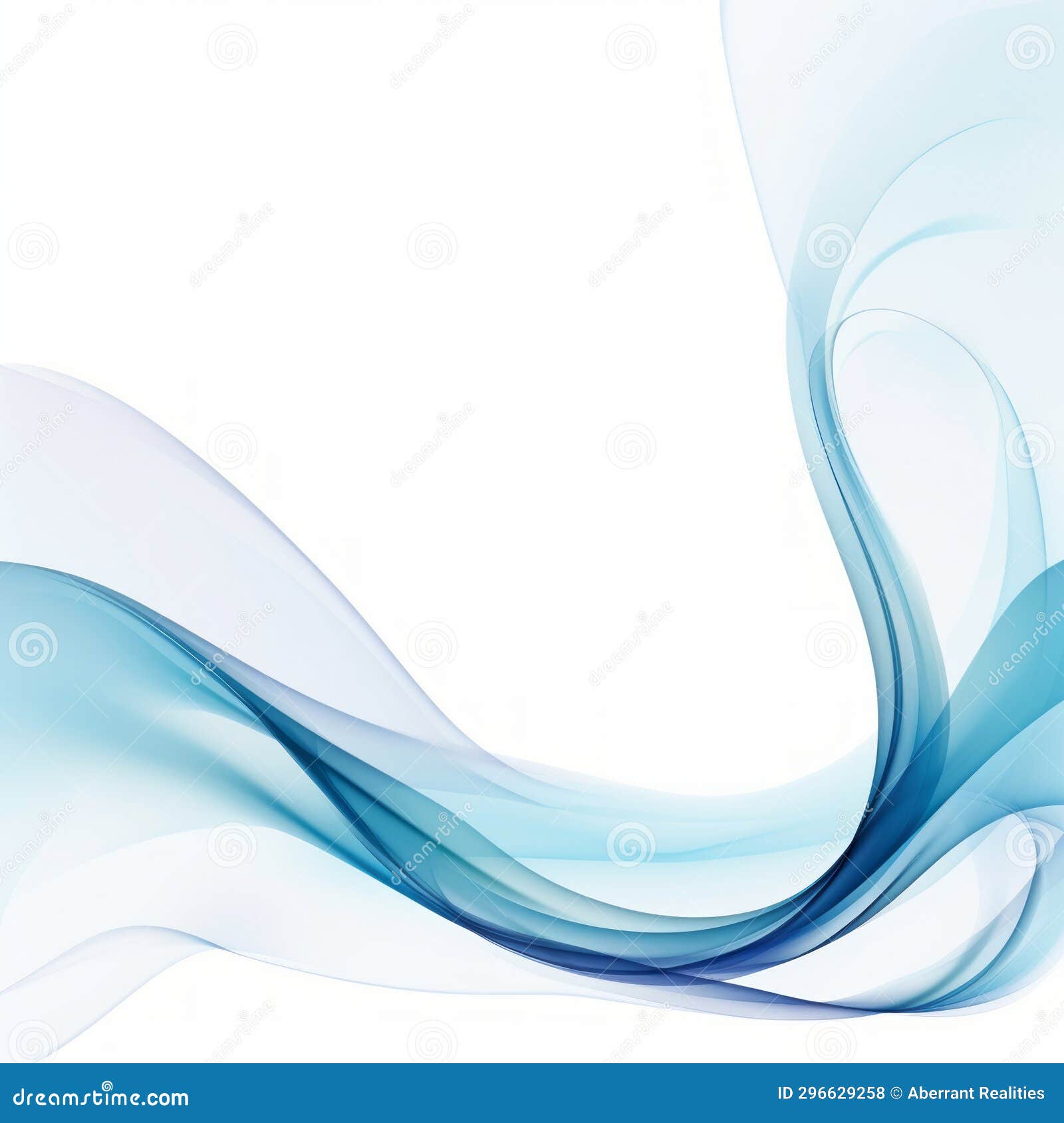 Abstract Blue and White Waves on a White Background Stock Illustration