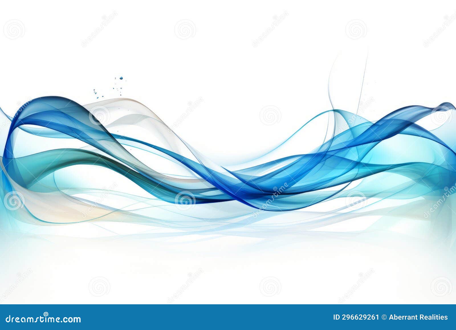 Abstract Blue and White Waves on a White Background Stock Illustration