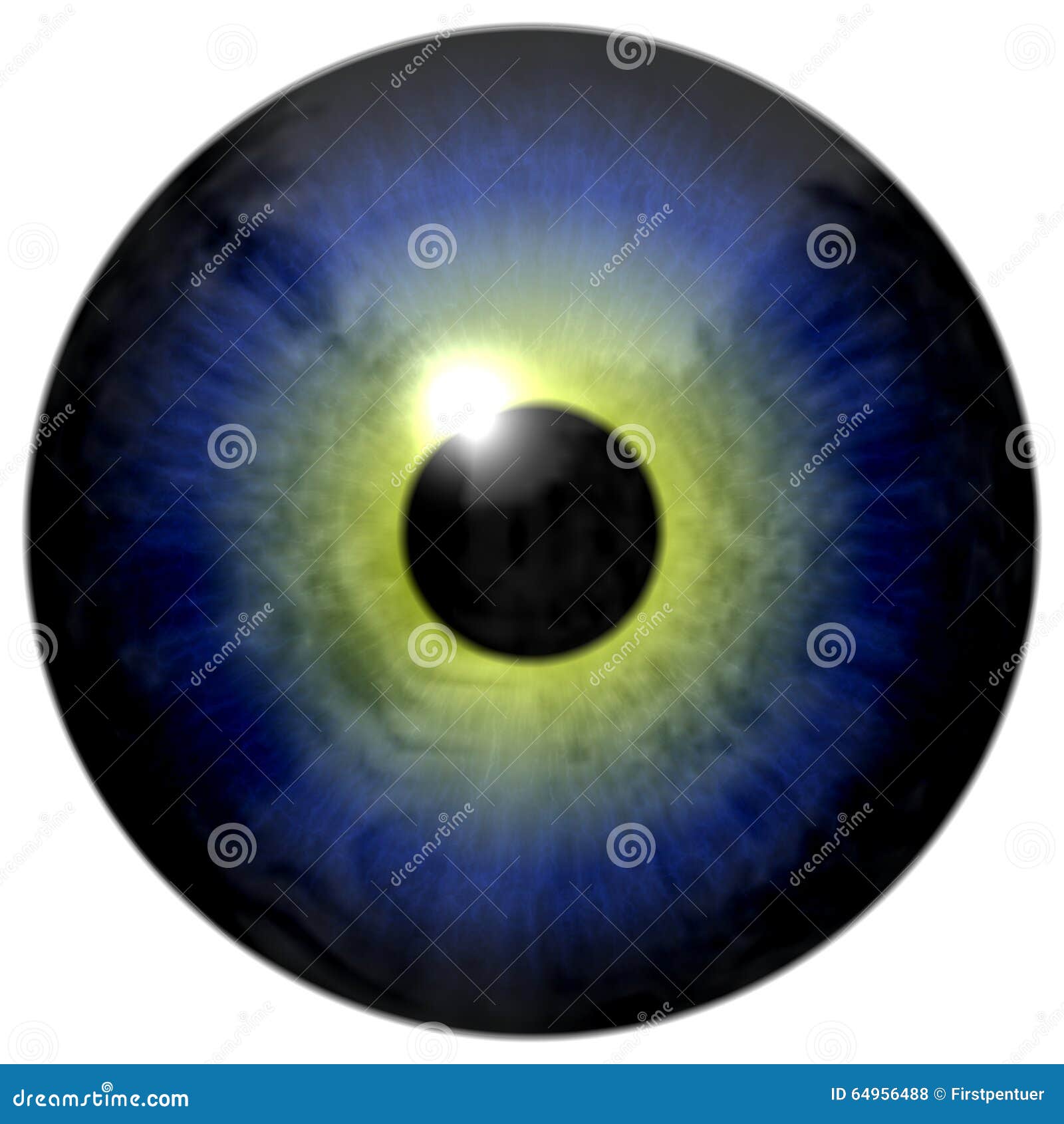 Abstract Blue and Yellow Eye on White Stock Illustration Illustration