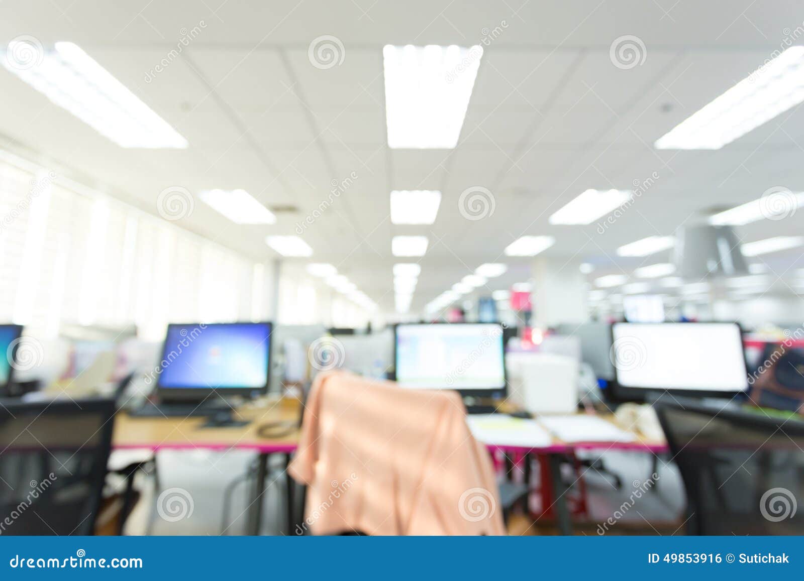 Abstract Blur Background Table Work In Office Stock Photo Image