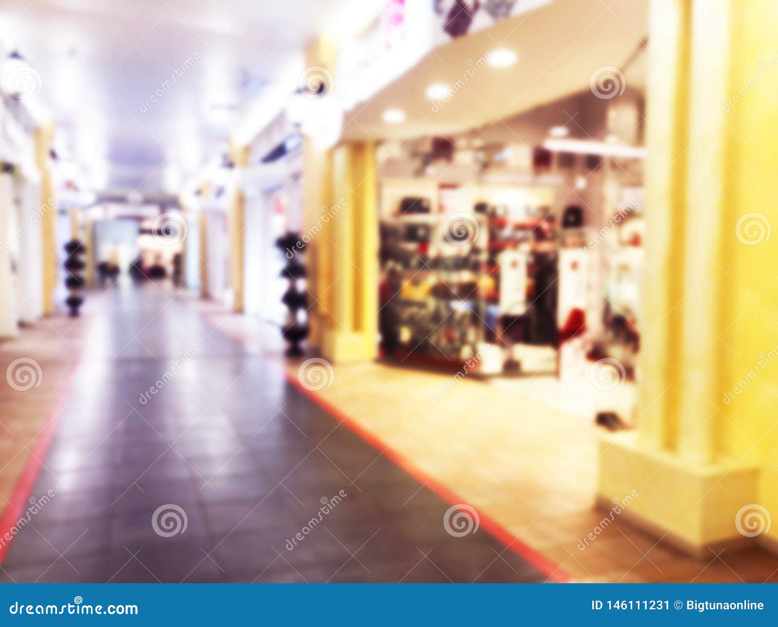 Abstract Blur Bokeh Lights Luxury Shopping Mall And Department