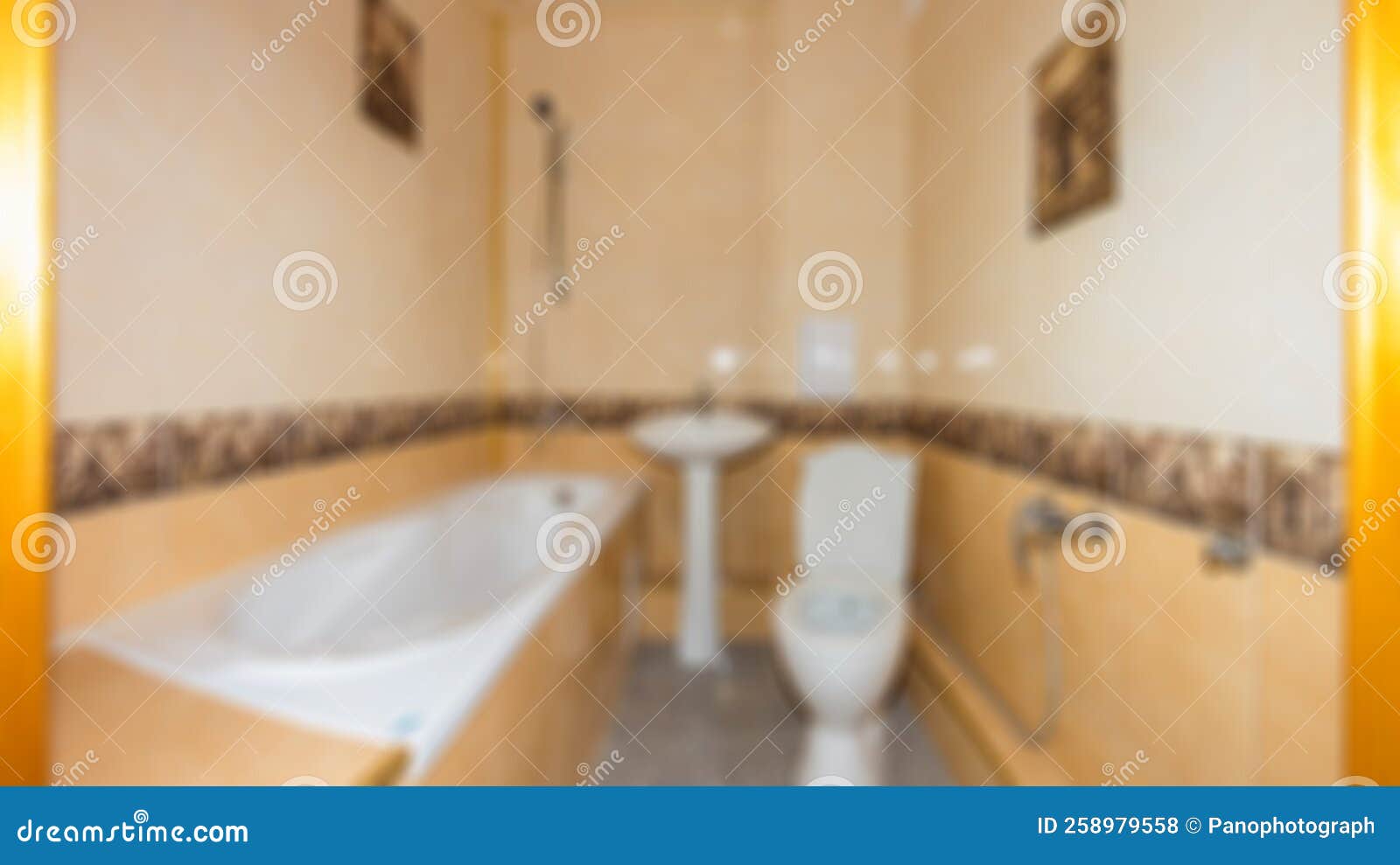 Abstract Blur Defocused Bathroom and Toilet Interior for Background