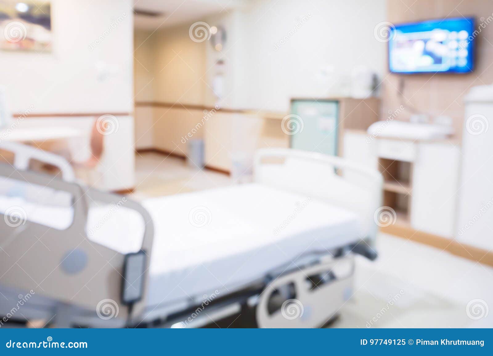 Abstract Blur Hospital Room Interior with Medical Bed Stock Image - Image  of disease, exam: 97749125