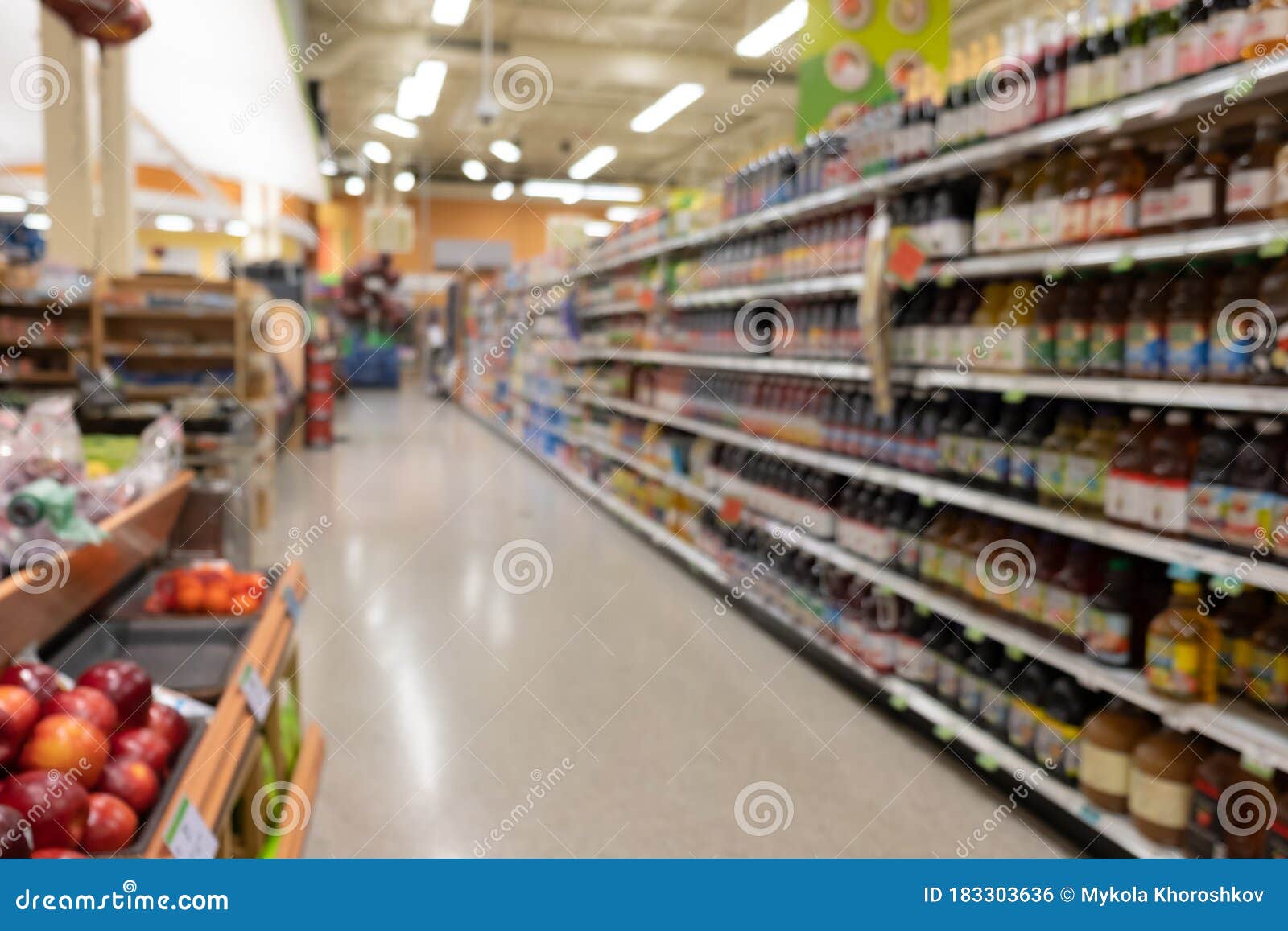 Abstract Blur Supermarket And Retail  Store  In Shopping 