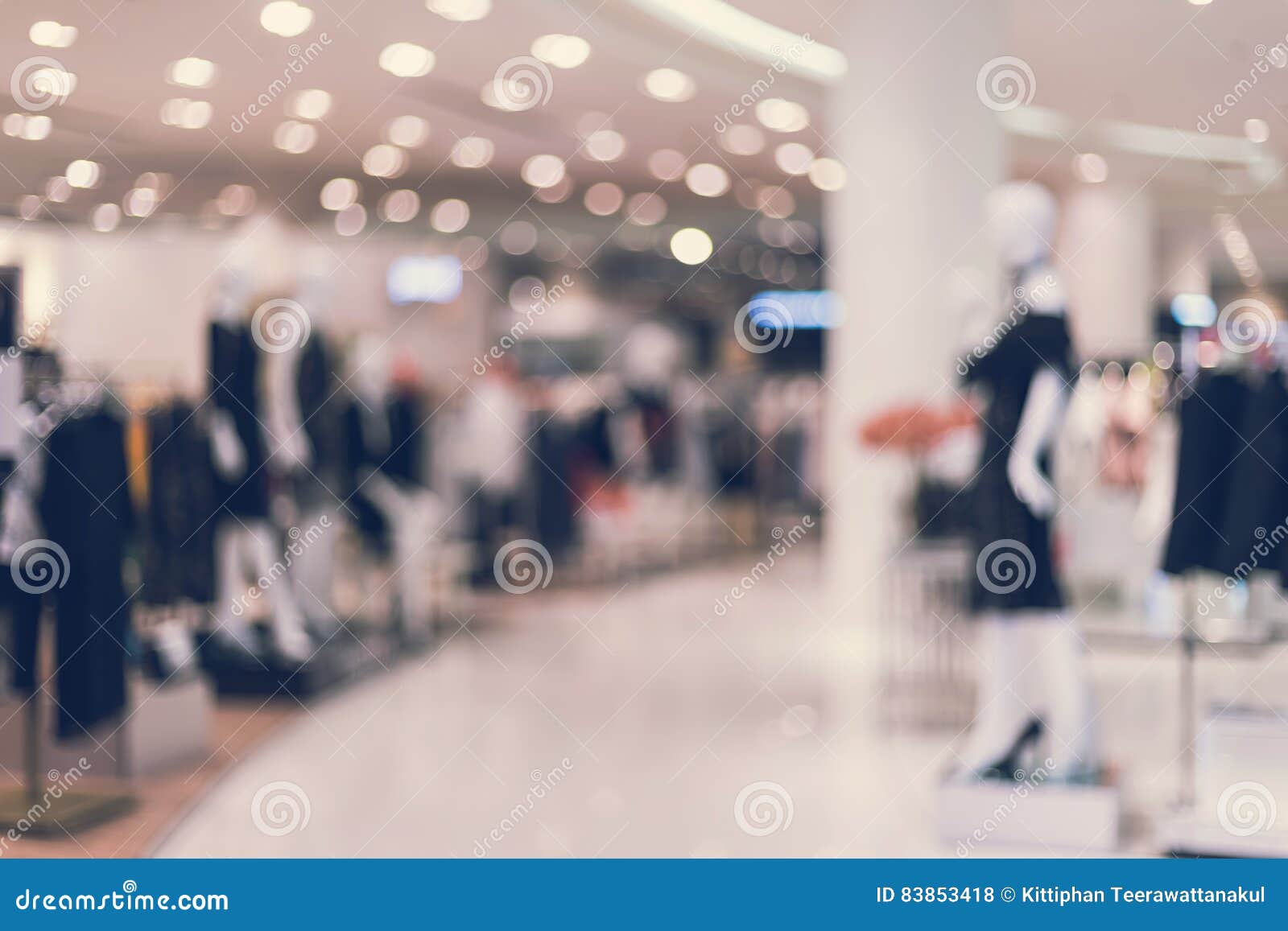 abstract blurred background of department store in shopping mall