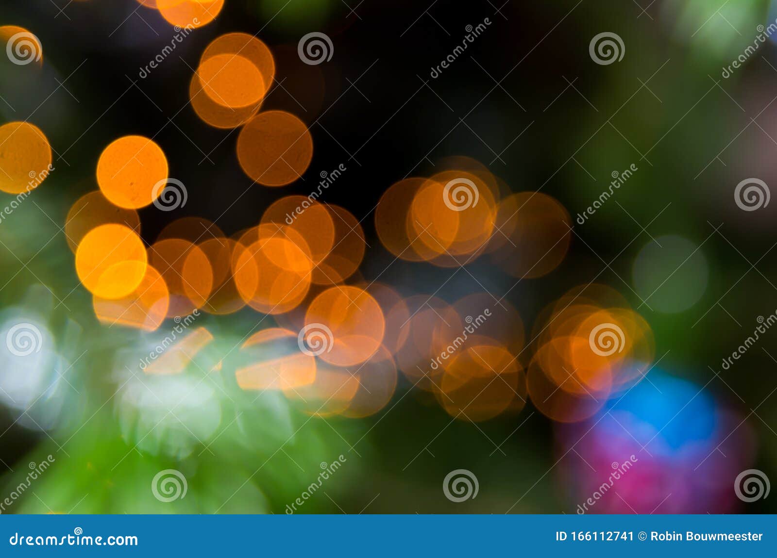 Abstract Blurry Christmas Lights on Christmas Tree Stock Image Image