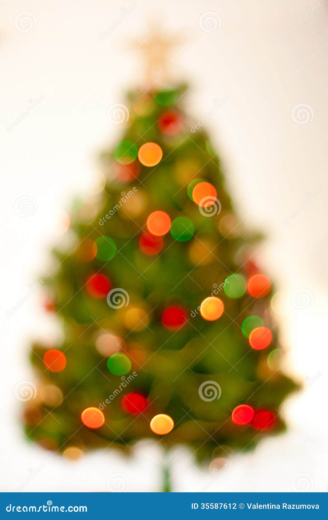 Abstract Bokeh Christmas Tree Background. Stock Photo - Image of circle ...