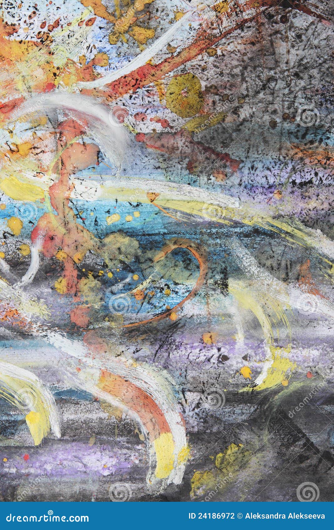 Abstract Bright Brush Painting Stock Illustration Illustration of