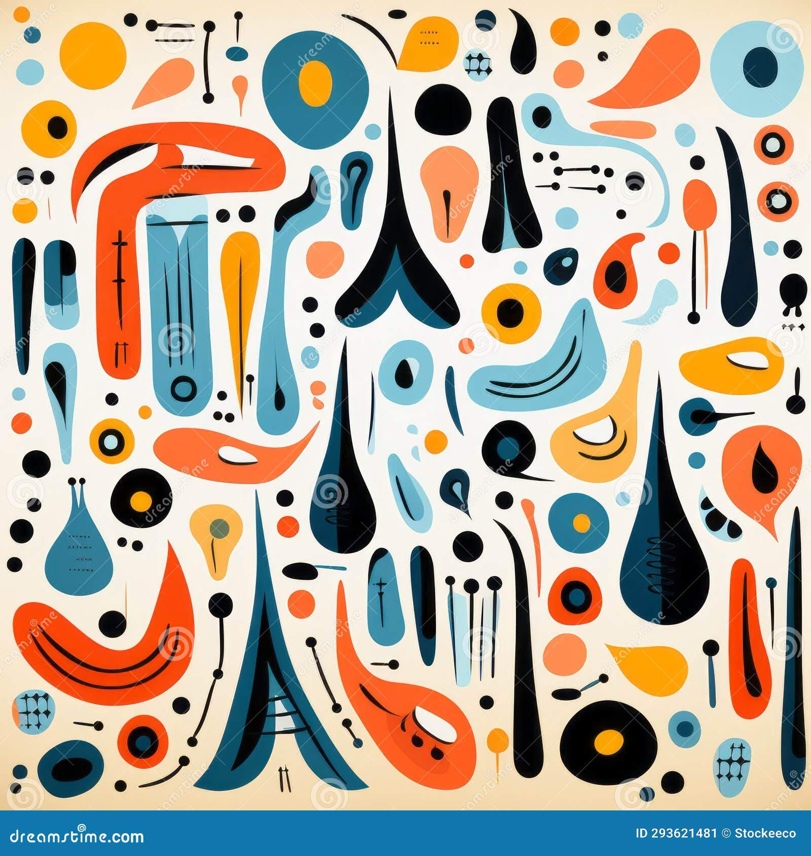abstract and bright color: mid-century inspired 