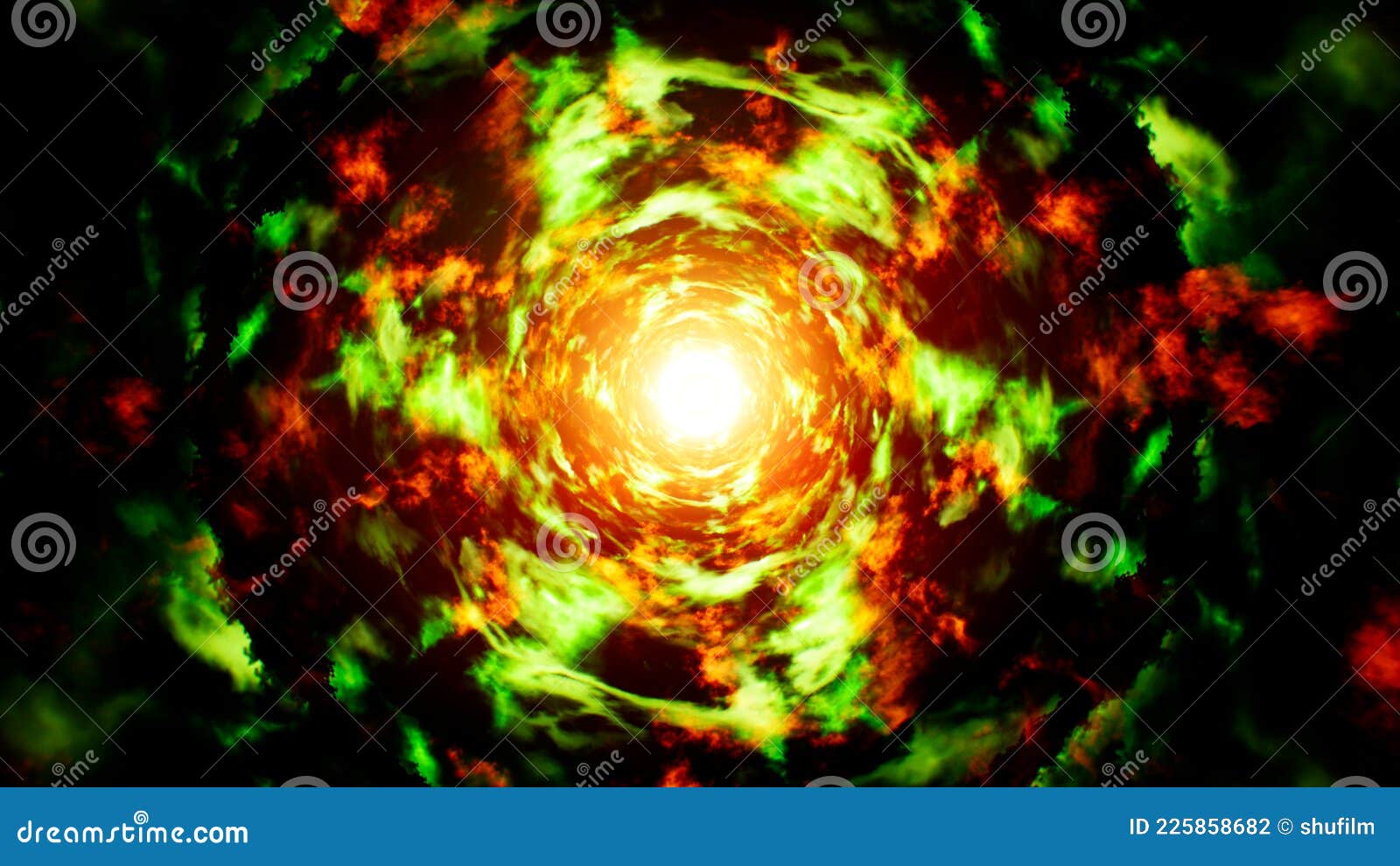 Abstract Burning Green and Red Fire Energy Background Stock