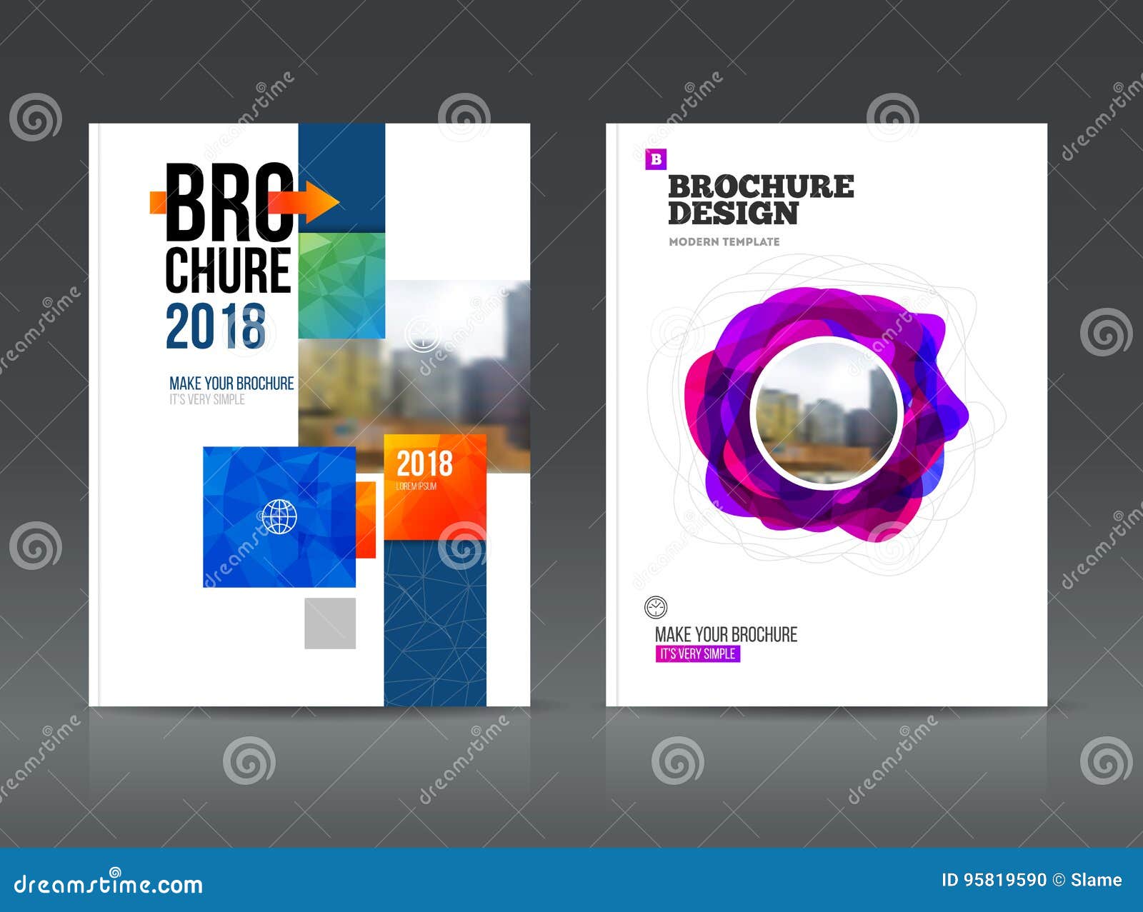 abstract business brochure design vector template in a4 size stock