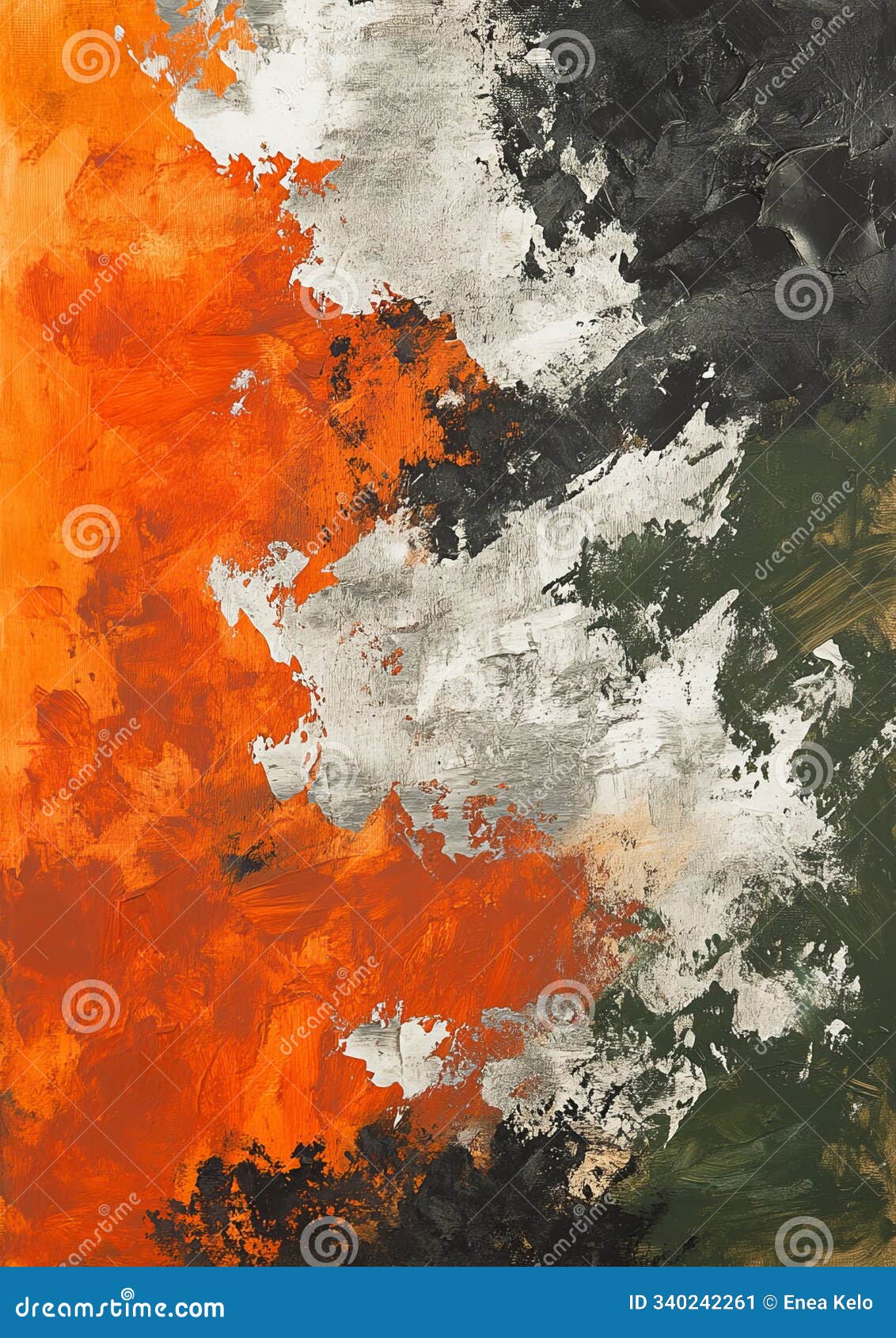 abstract canvas with expressive strokes and silver leaf highlights