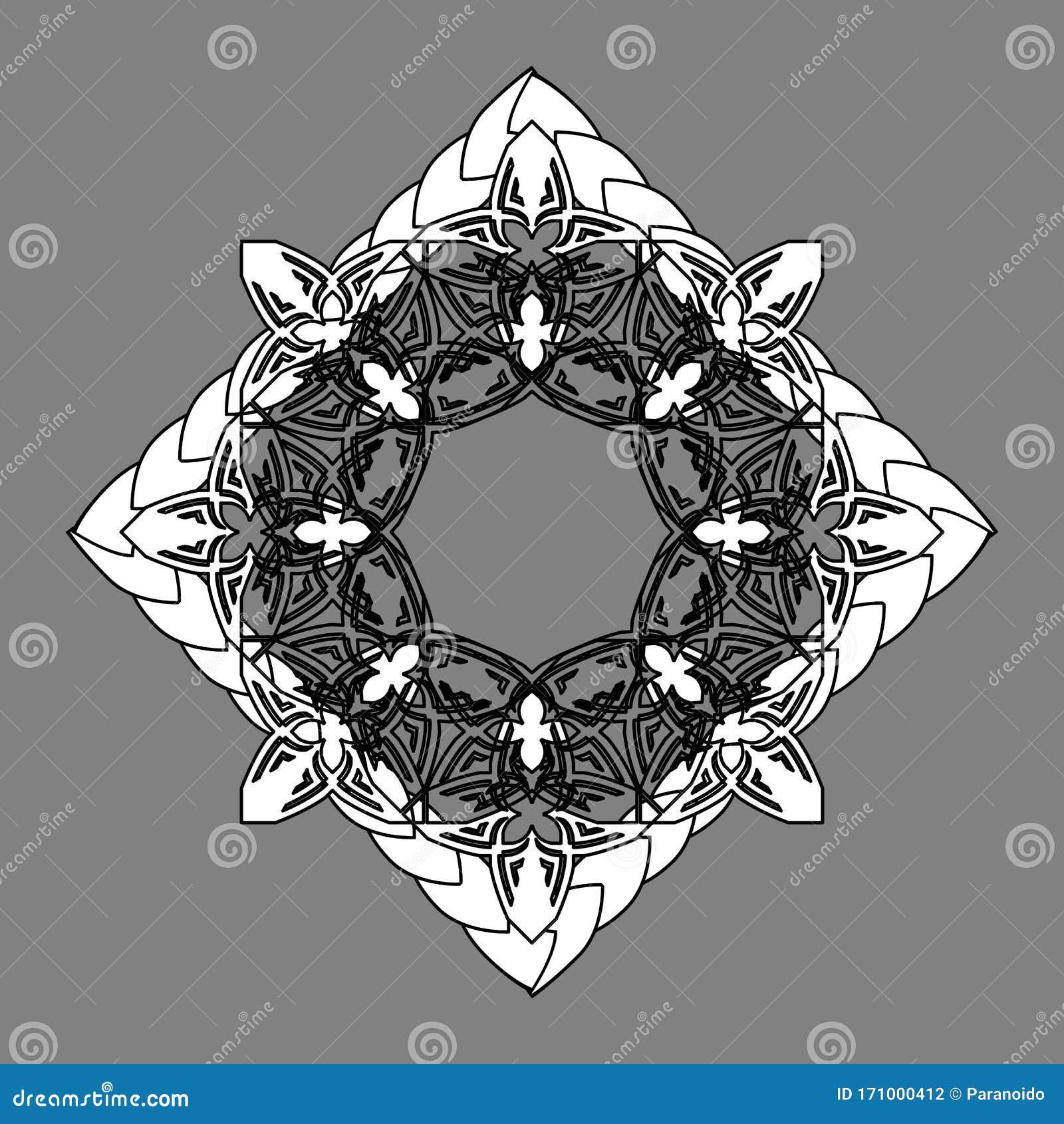 Download Abstract Celtic Mandala In Monochrome Colors Stock Vector ...