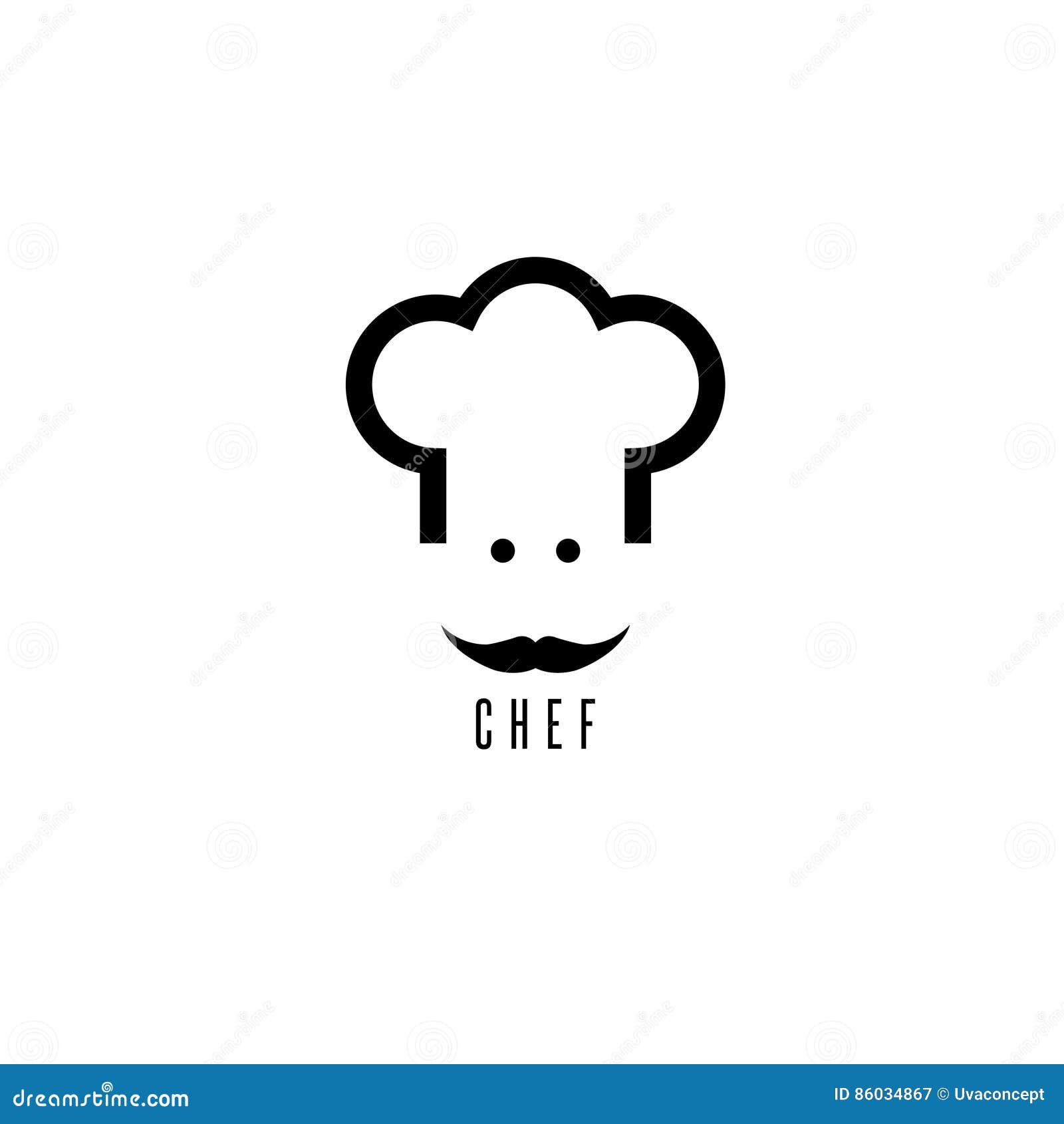 Abstract Chef with Mustache Vector Design Stock Vector - Illustration ...