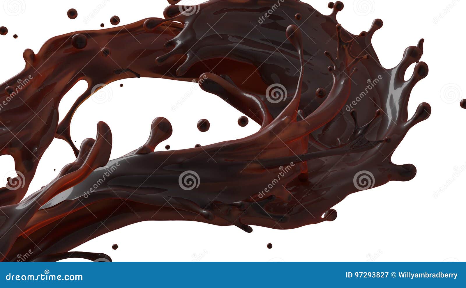 abstract chocolatte splash on white background