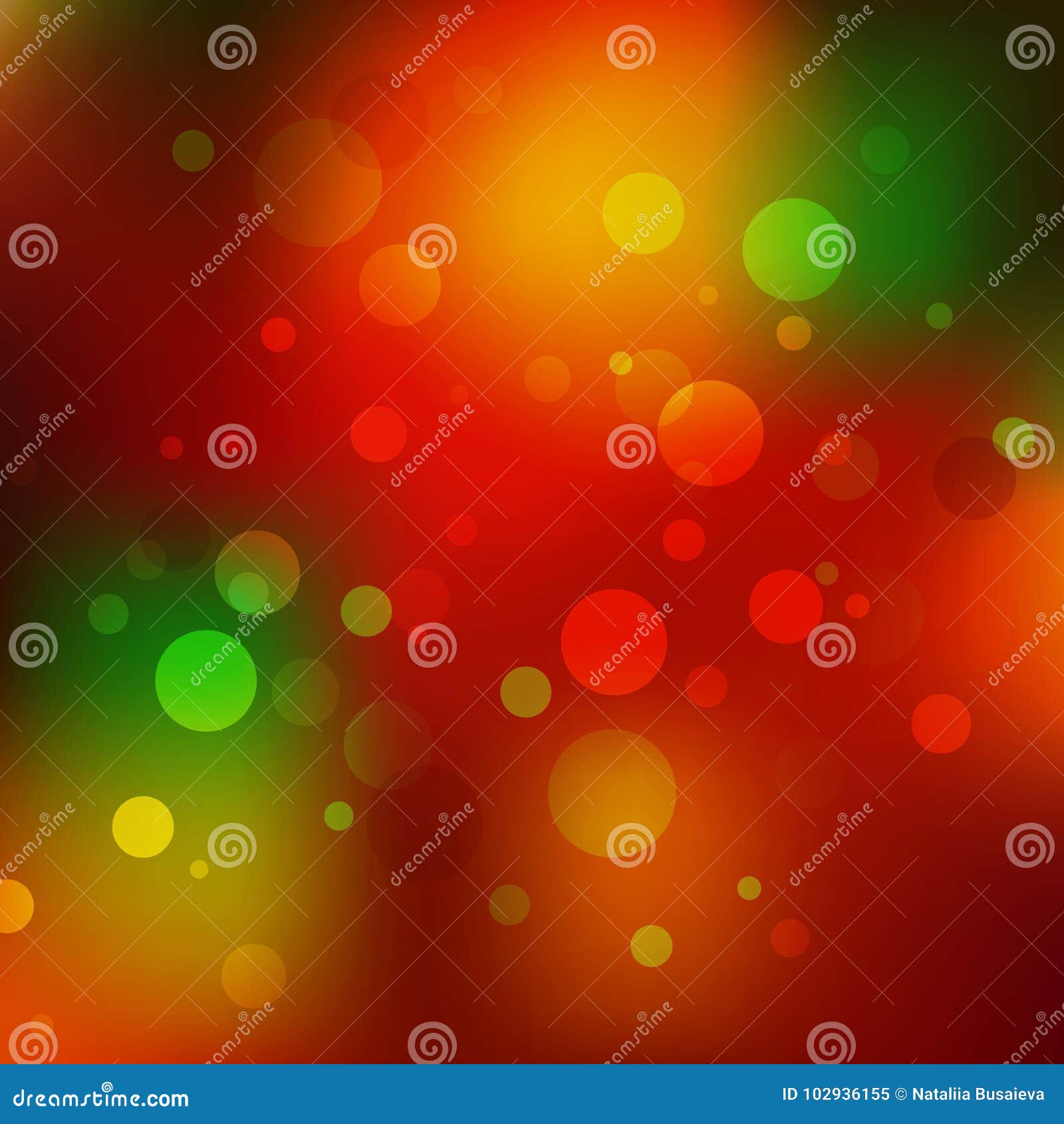 abstract christmas background. red, orange and green holiday bokeh. magic sparkling holiday abstract glitter background