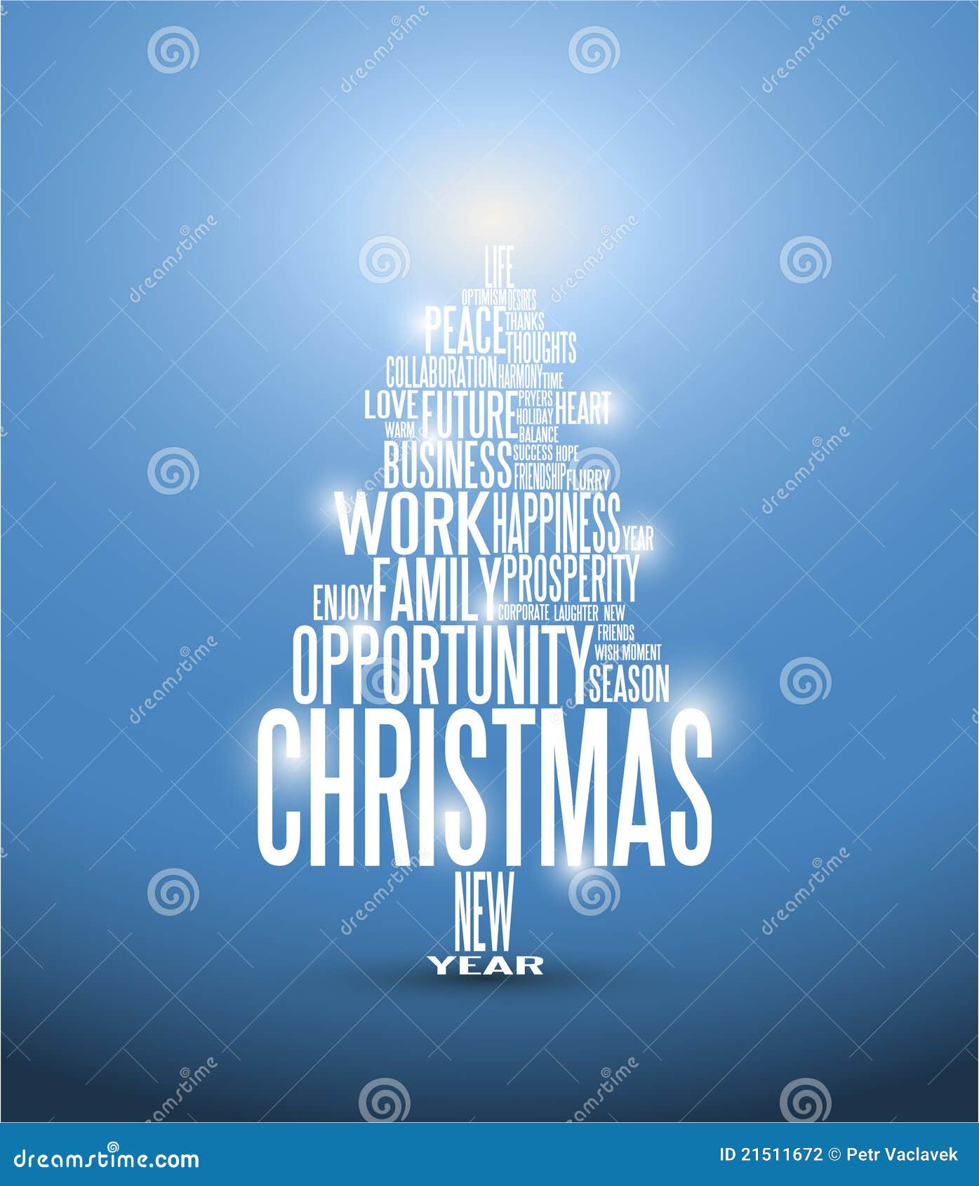 Abstract Christmas Card with Season Words Stock Illustration