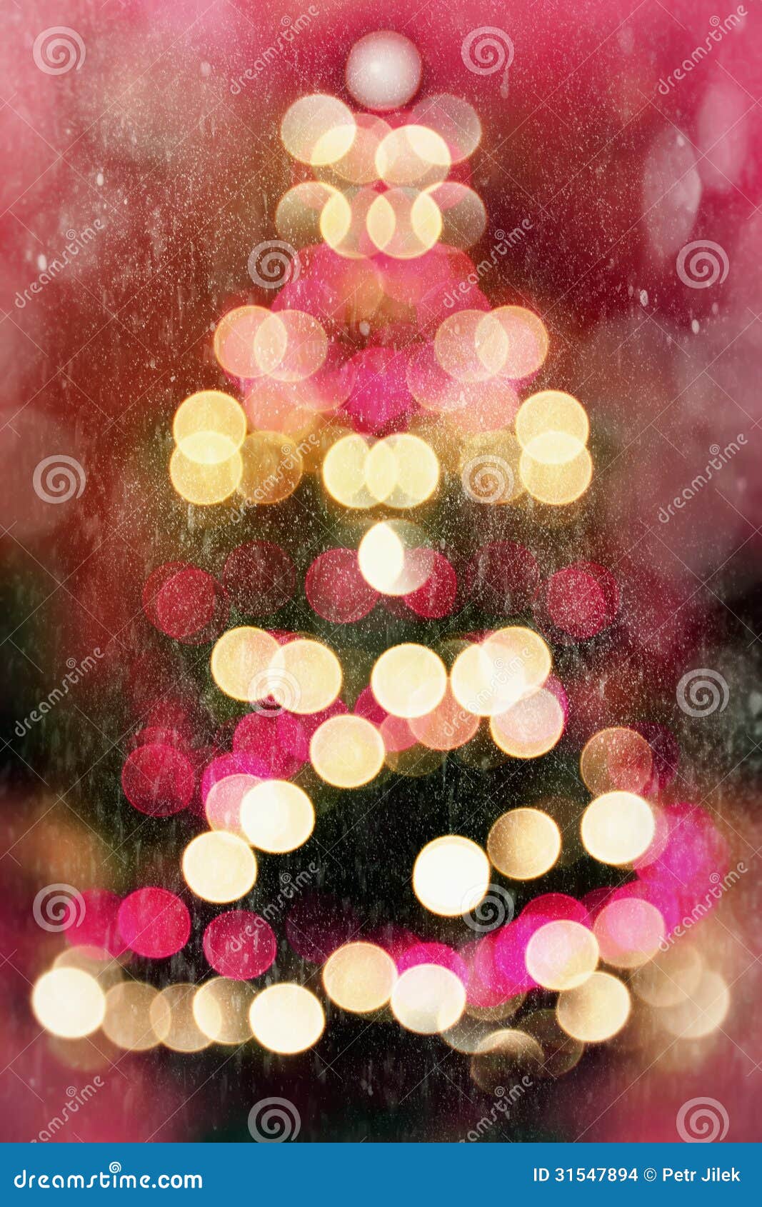 Abstract Christmas Tree with Falling Snow Stock Illustration