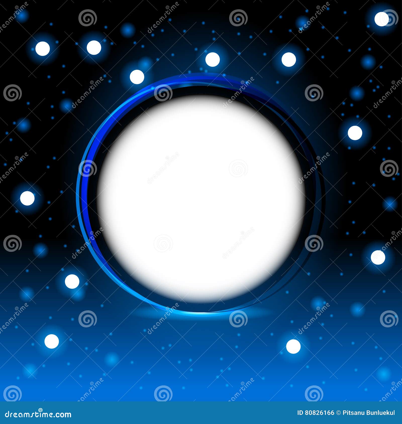 Abstract Circle On Dark Blue Background Stock Vector