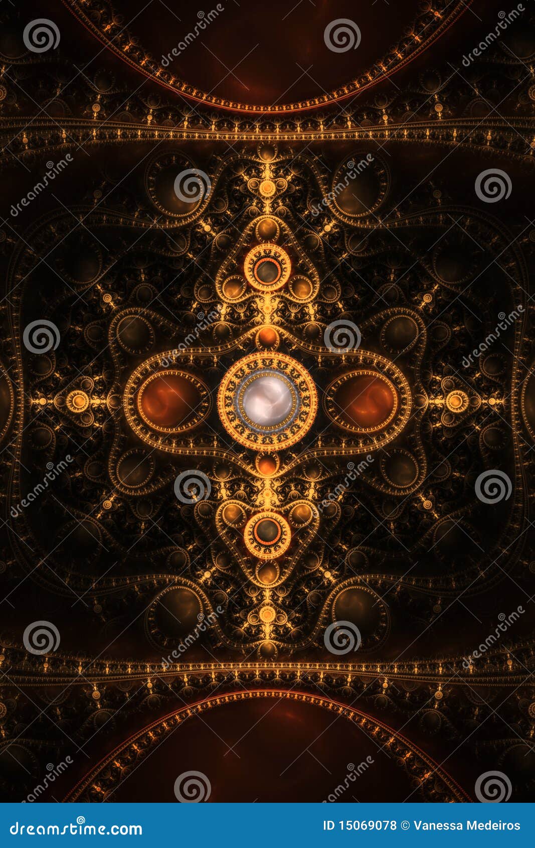 abstract clock jewel fractal flame background