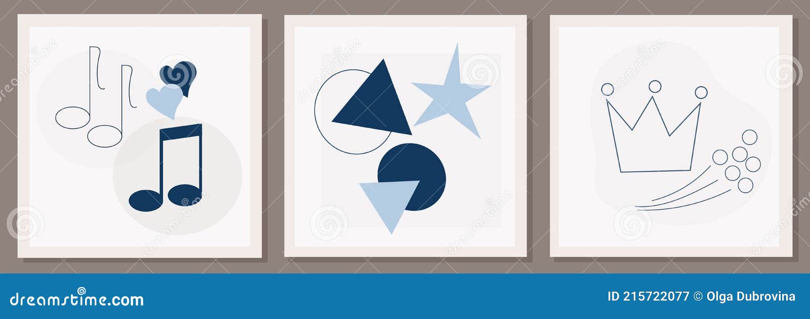 Abstract Collection of Art Wall Art Templates. Compositions of Doodle