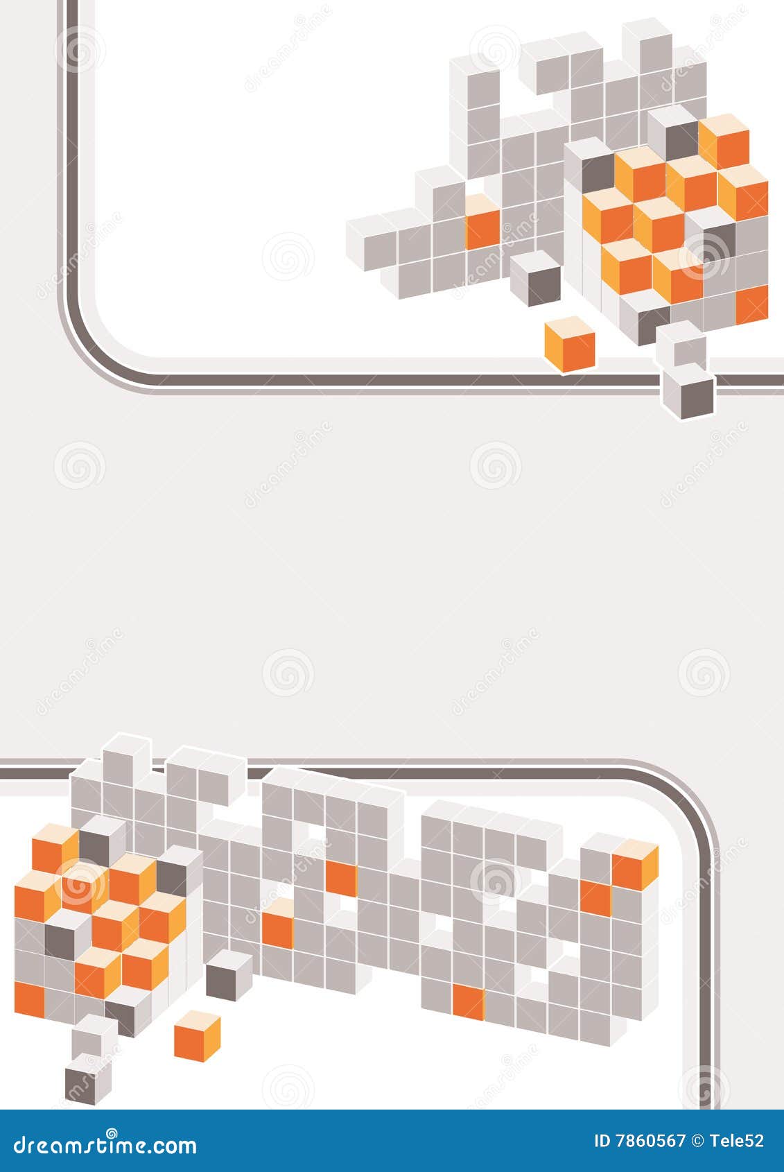 Hand drawn irregular color blocks in orange Vector Image