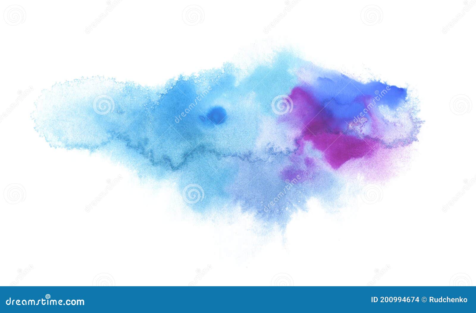 Abstract Color Watercolor Cloud And Ink Blot Painted Background Stock