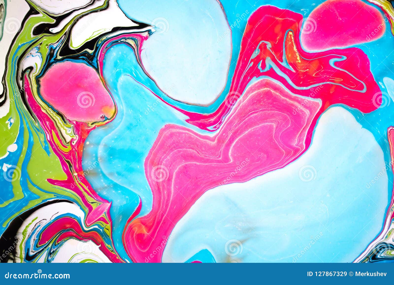 abstract colored background. stains of paint on the water. ebru art, marbled paper.