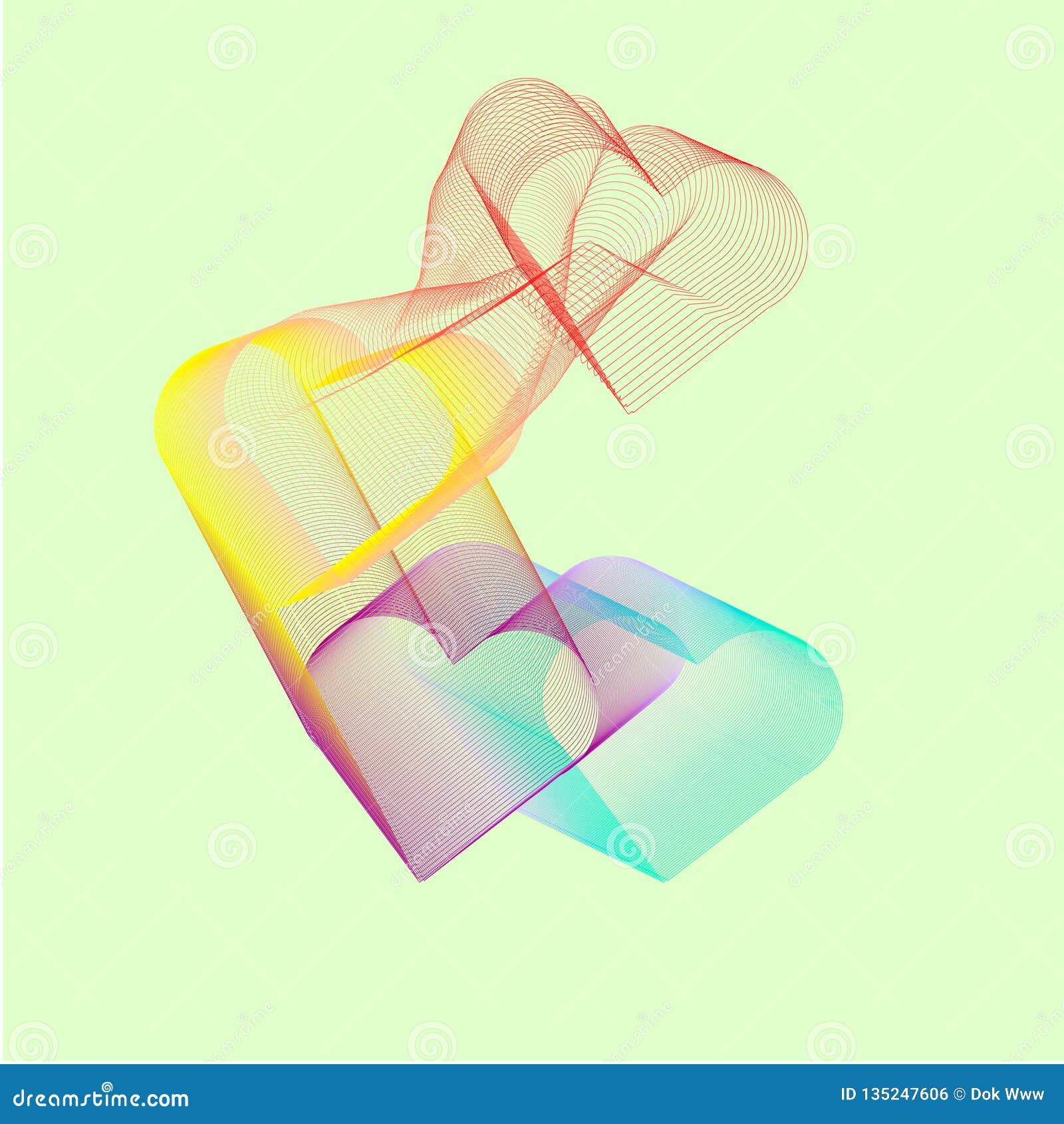 abstract colored hearts on a light background