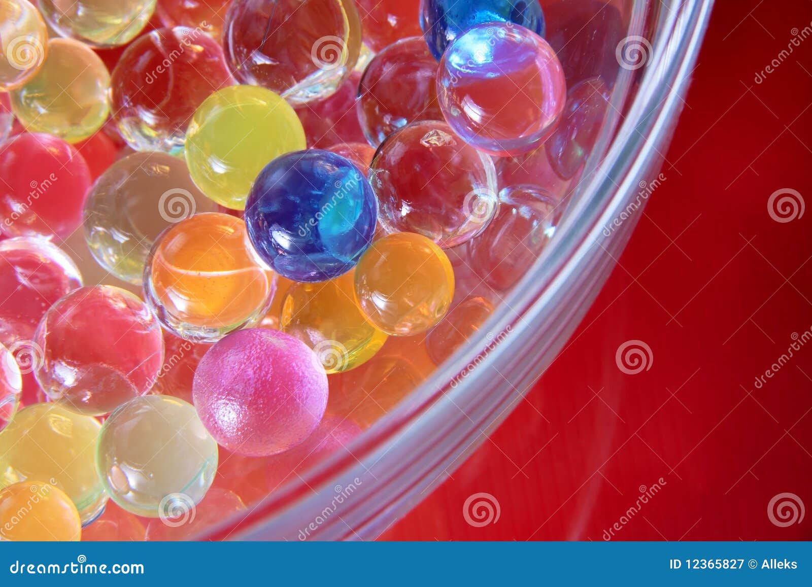 abstract colorful balls in glass bawl