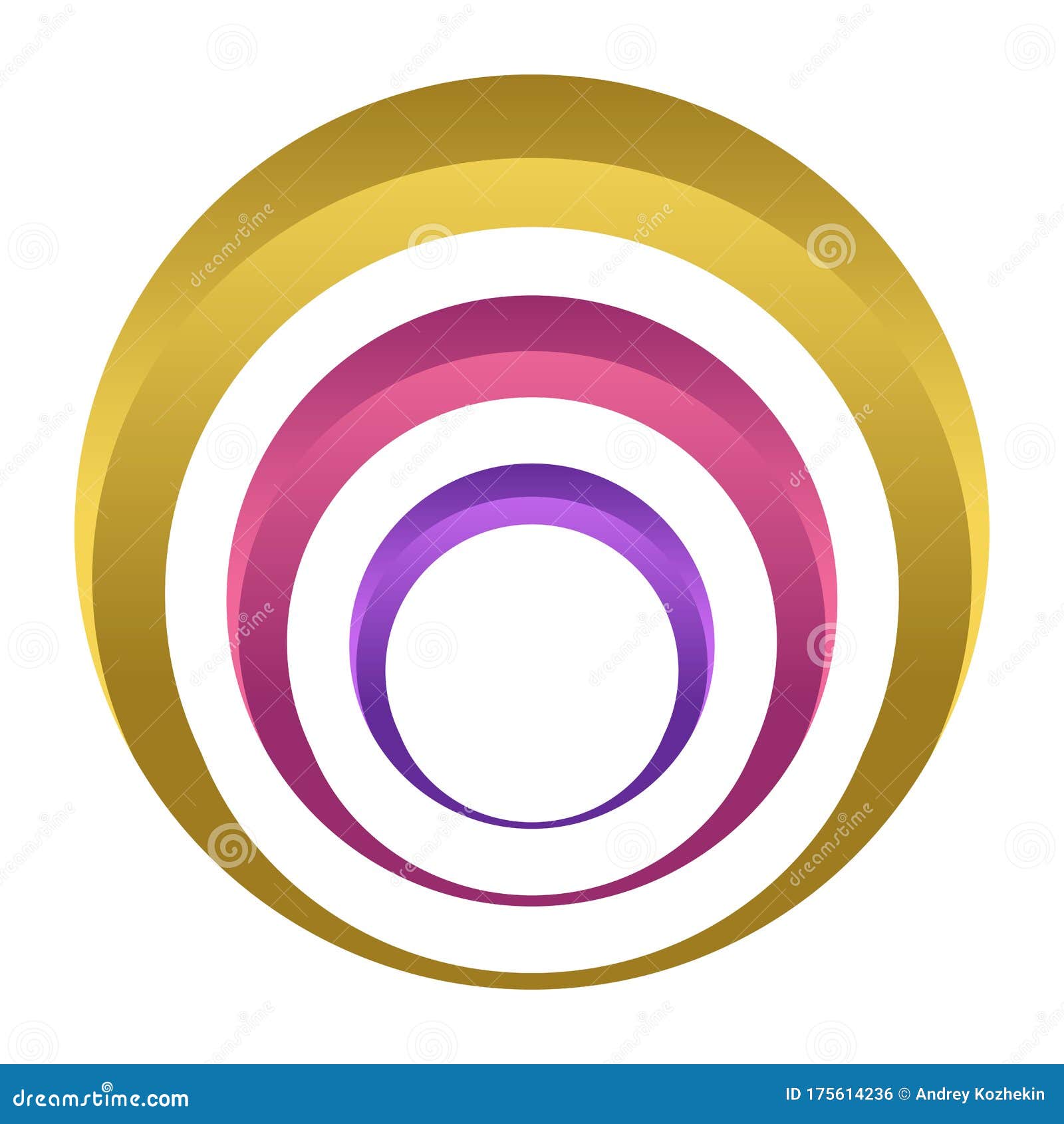 Abstract Colorful Circles. Multicolor Rings Isolated on White