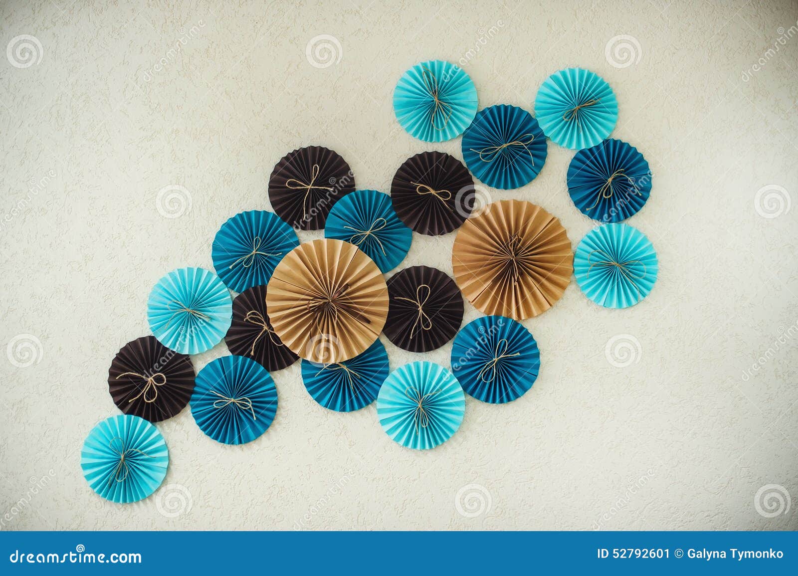 Abstract Colorful Decor Paper Circles on the Wall Stock Image Image