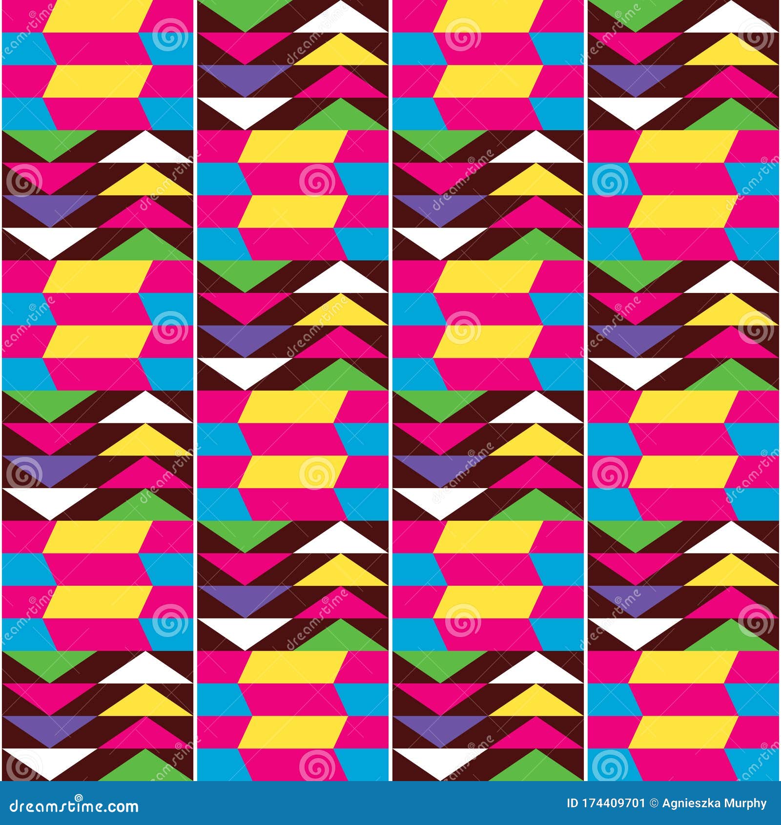 African Kente Cloth Style Vector Seamless Textile Pattern, Tribal