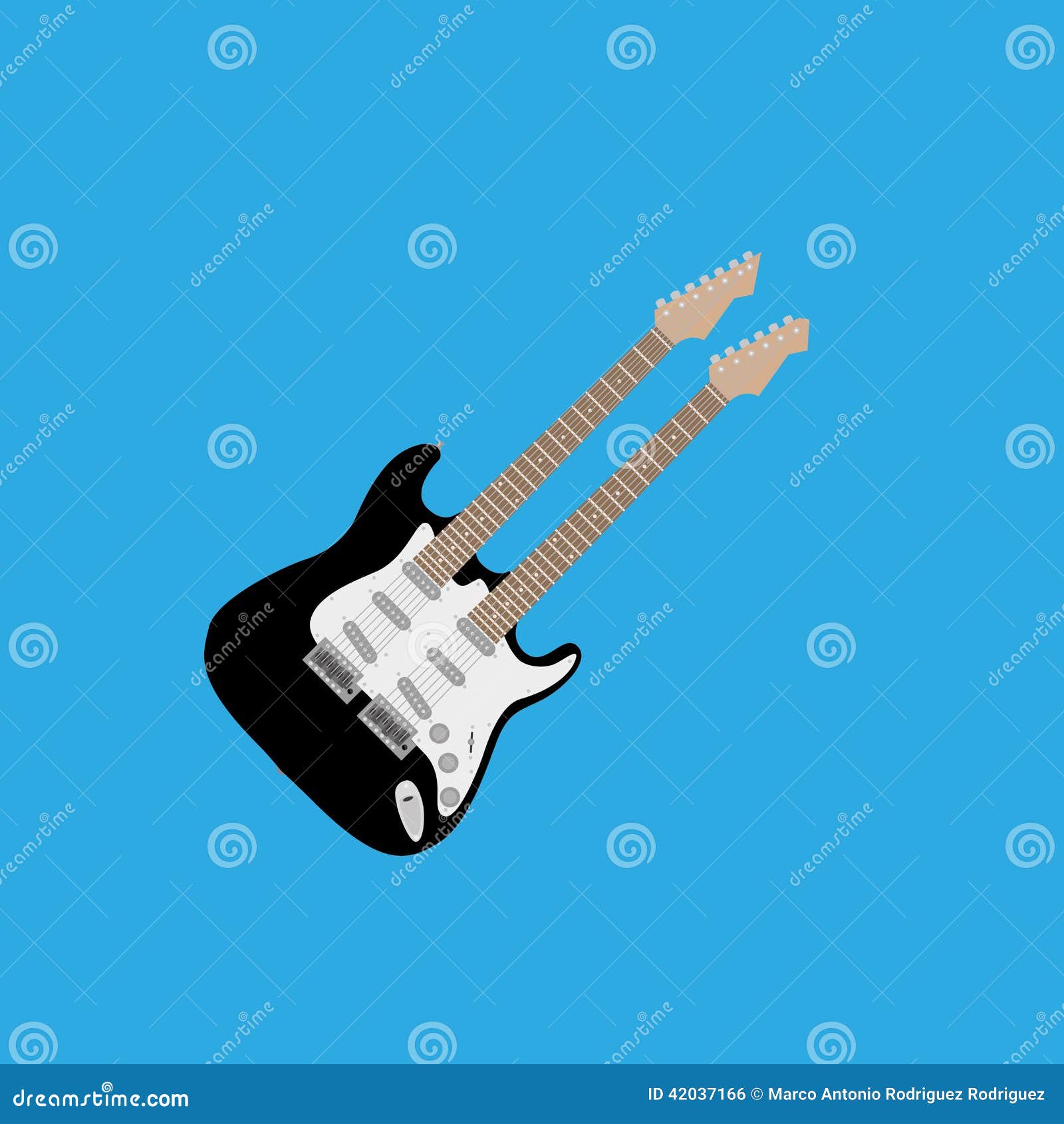 Abstract Colorful Electric Guitar Isolated on Color Background