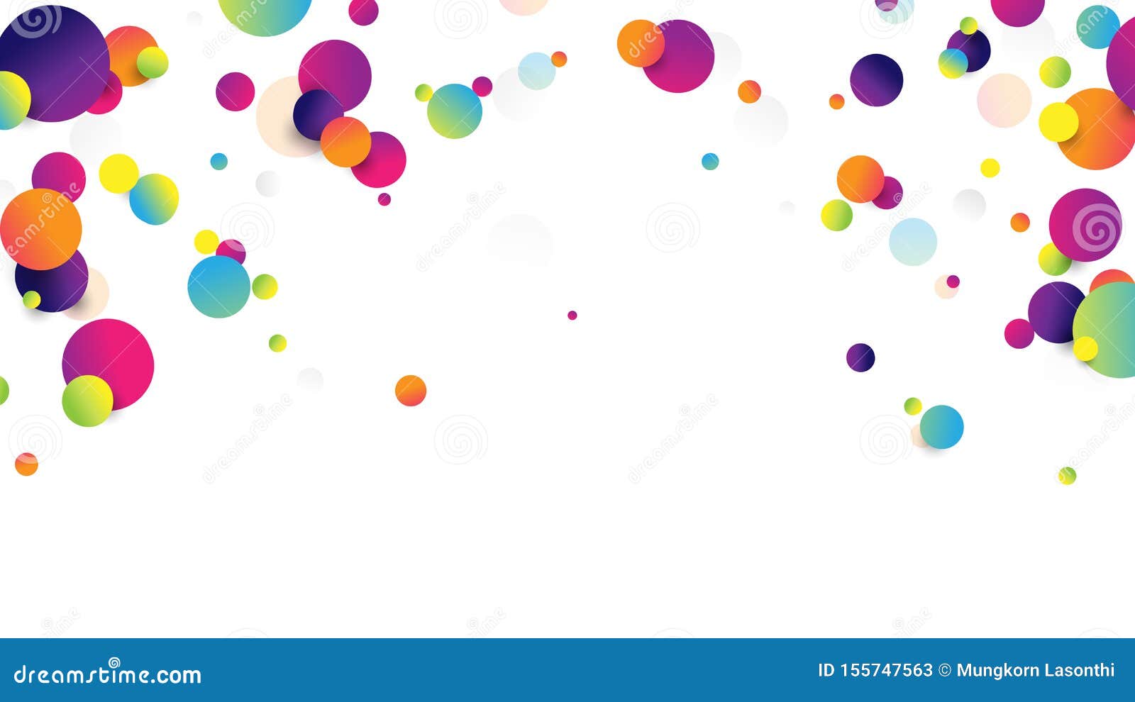 Abstract Colorful Falling Balls on White Background Stock Vector