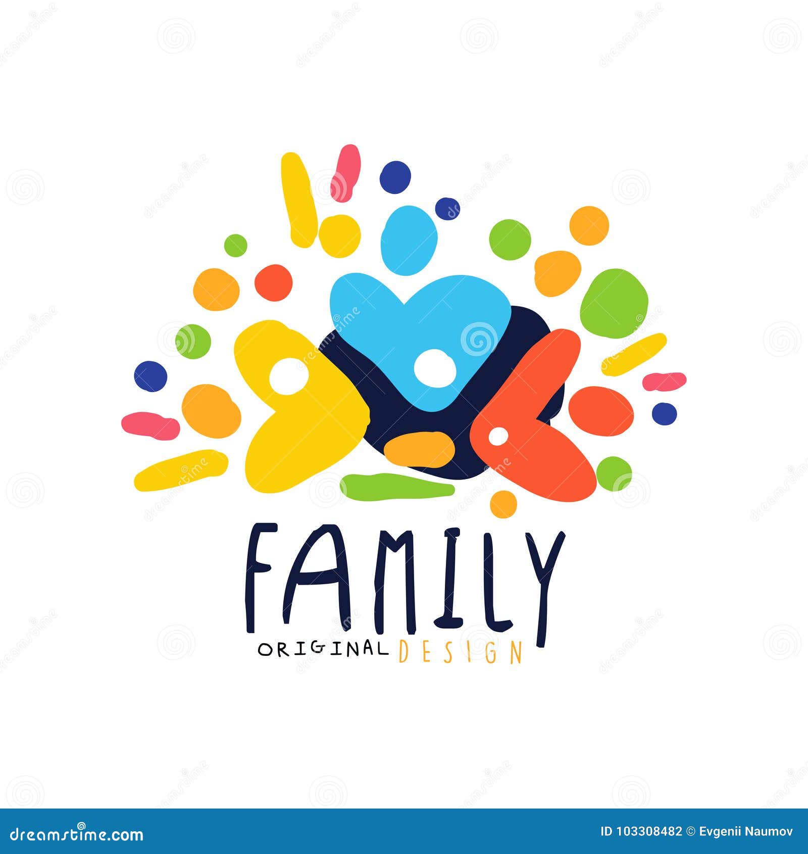 Abstract Colorful Family Logo Design Template Stock Vector ...