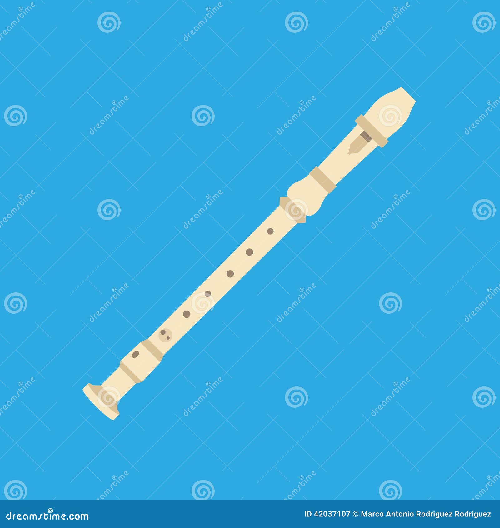 Abstract Colorful Flute Isolated on Color Background Editorial